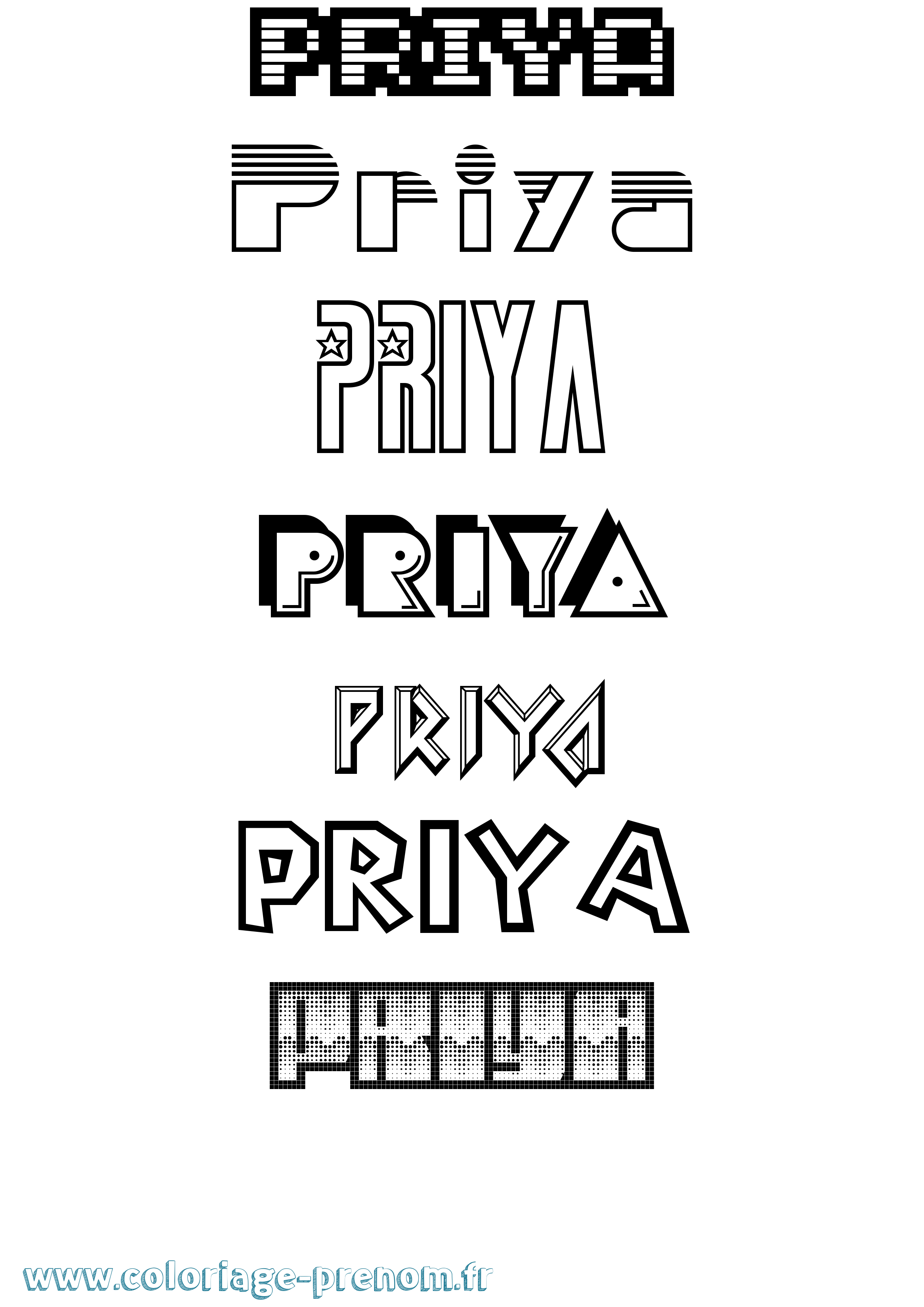Coloriage Priya Jeux Vidéos Coloriage prénom Priya Jeux Vidéos