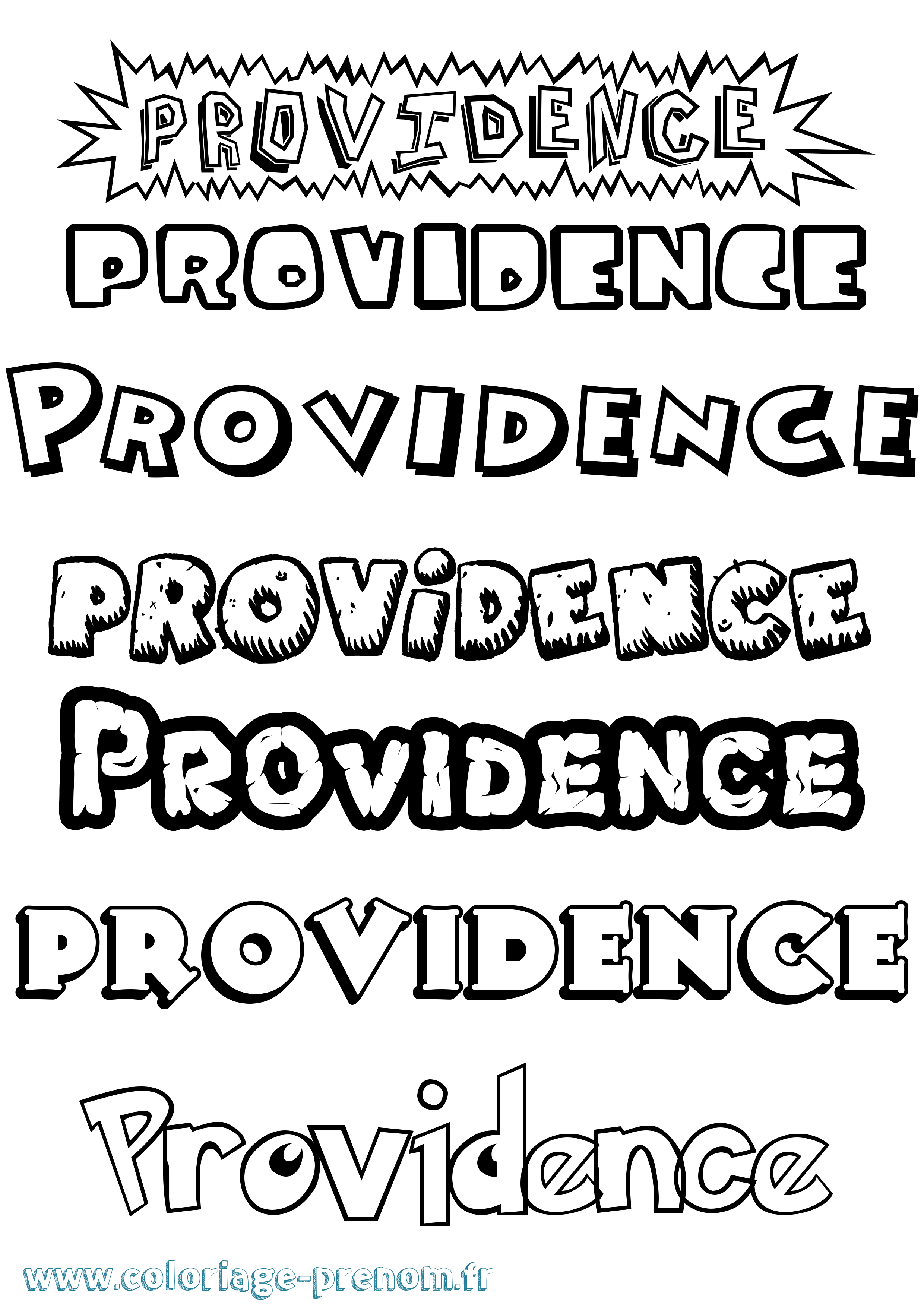 Coloriage prénom Providence Dessin Animé