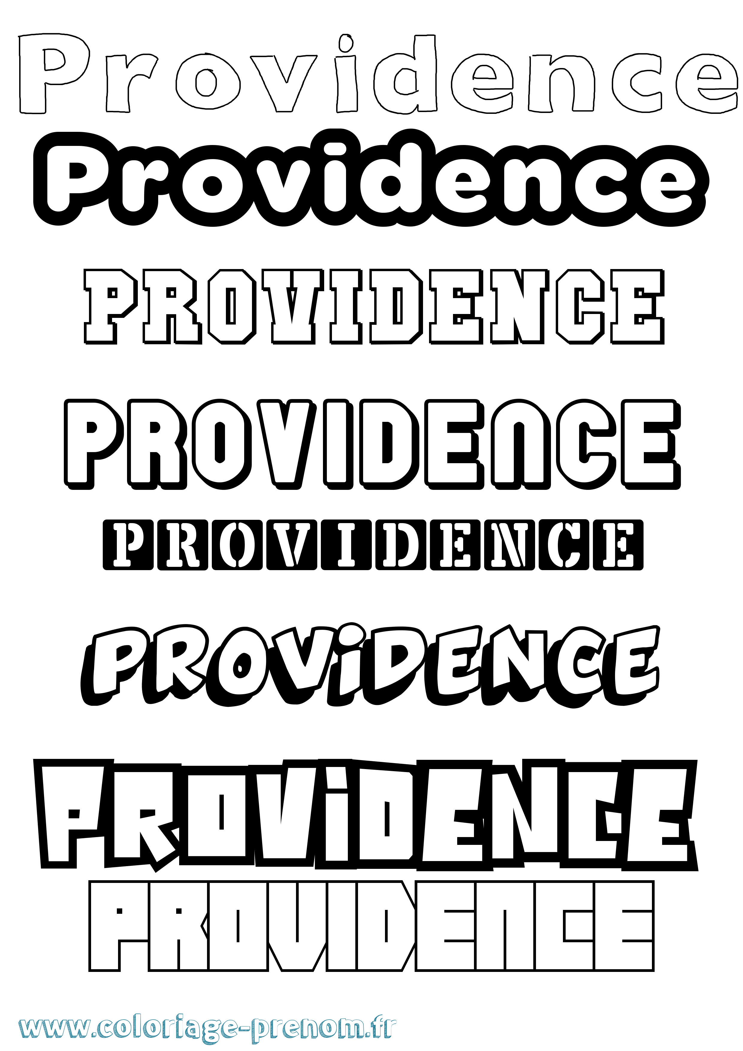 Coloriage prénom Providence Simple