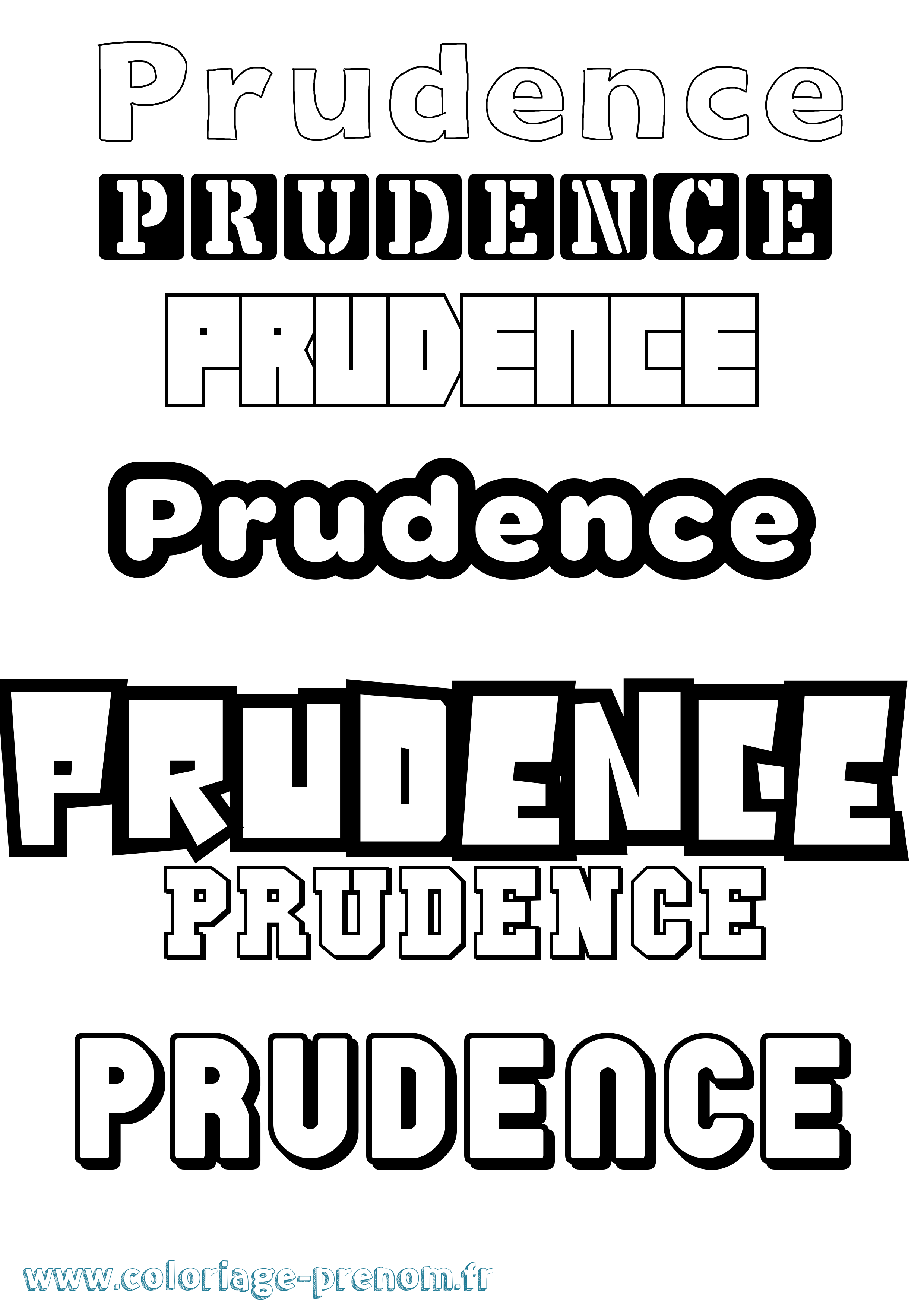 Coloriage prénom Prudence Simple