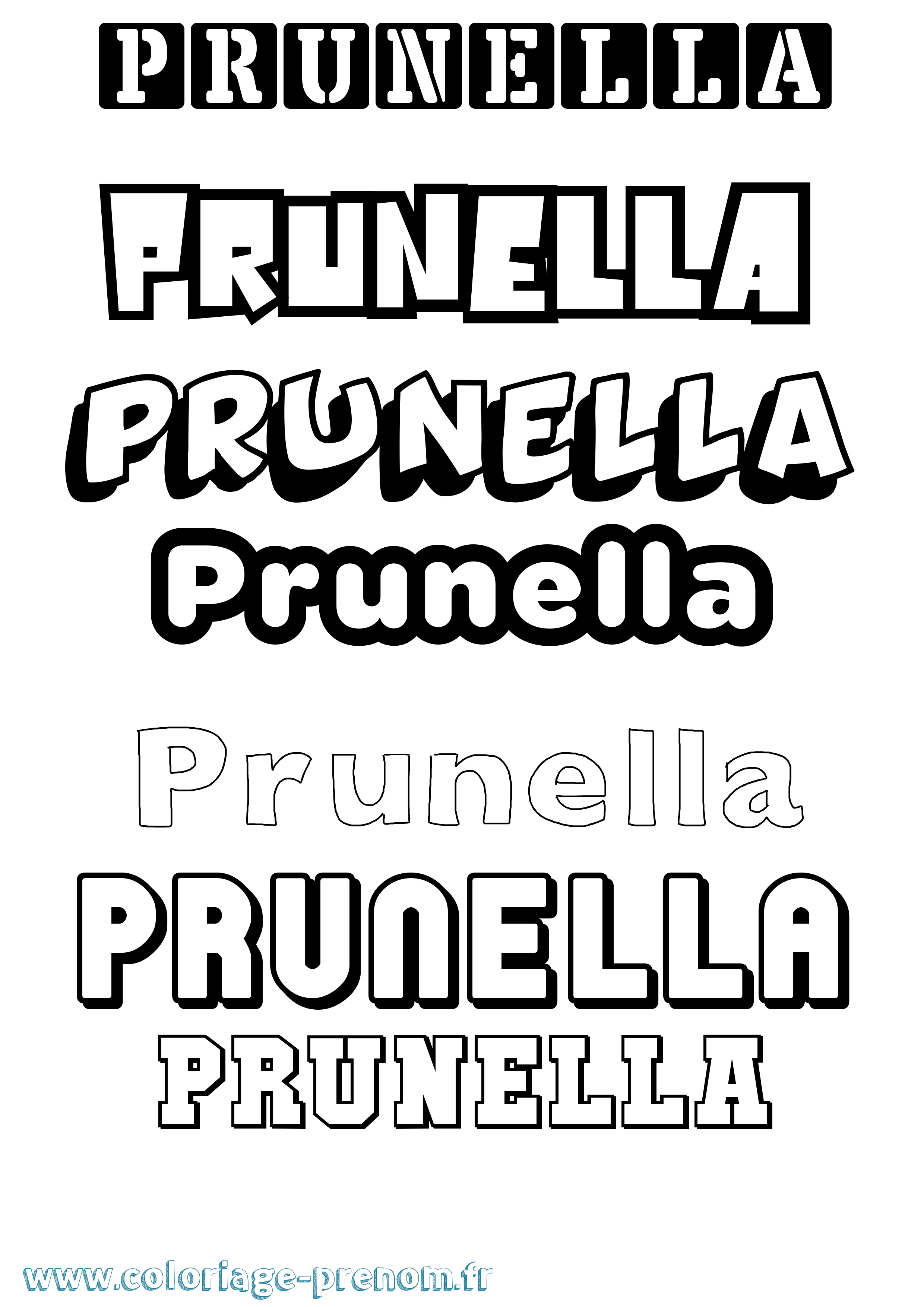 Coloriage prénom Prunella Simple