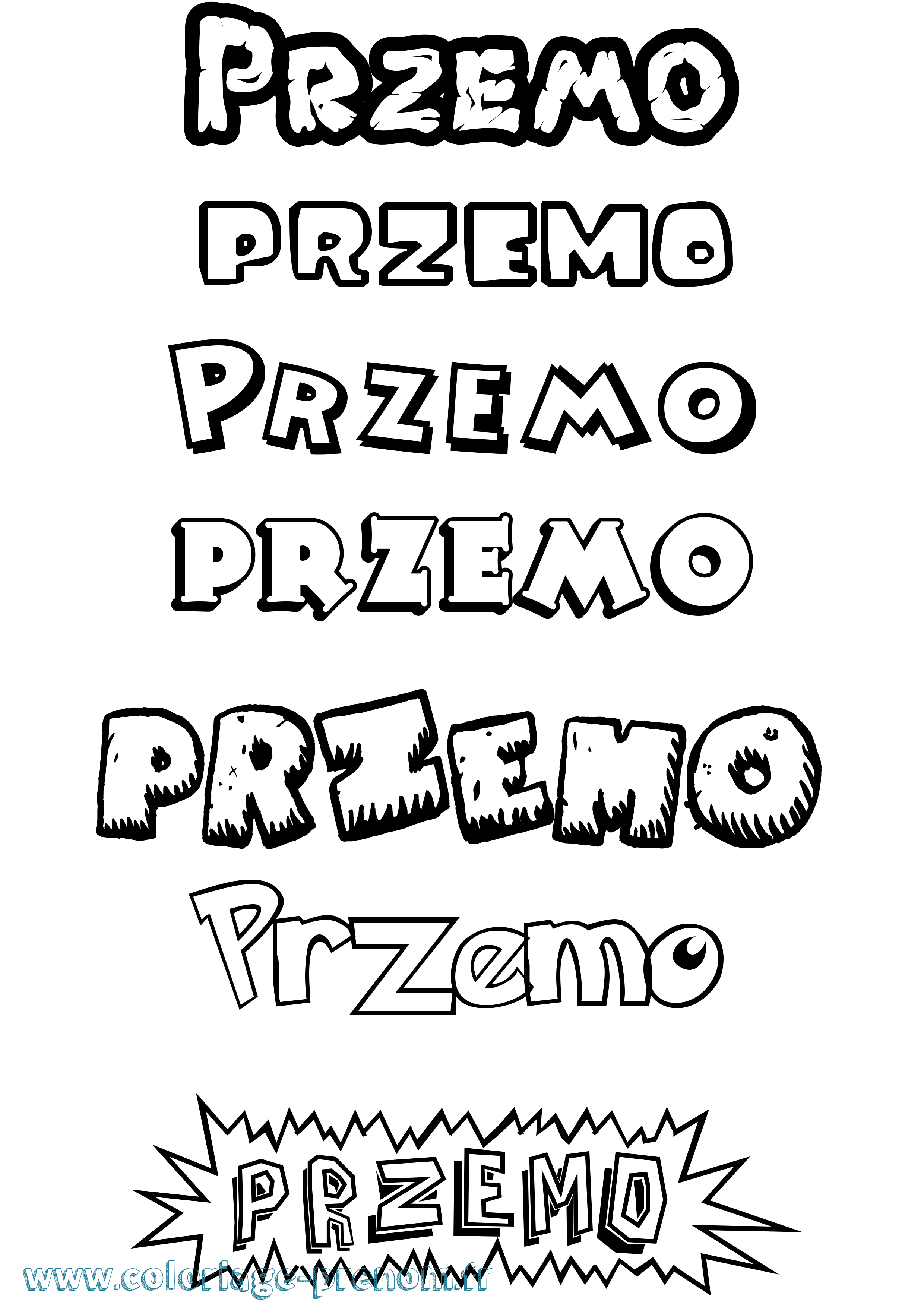 Coloriage Przemo Dessin Animé Coloriage prénom Przemo Dessin Animé
