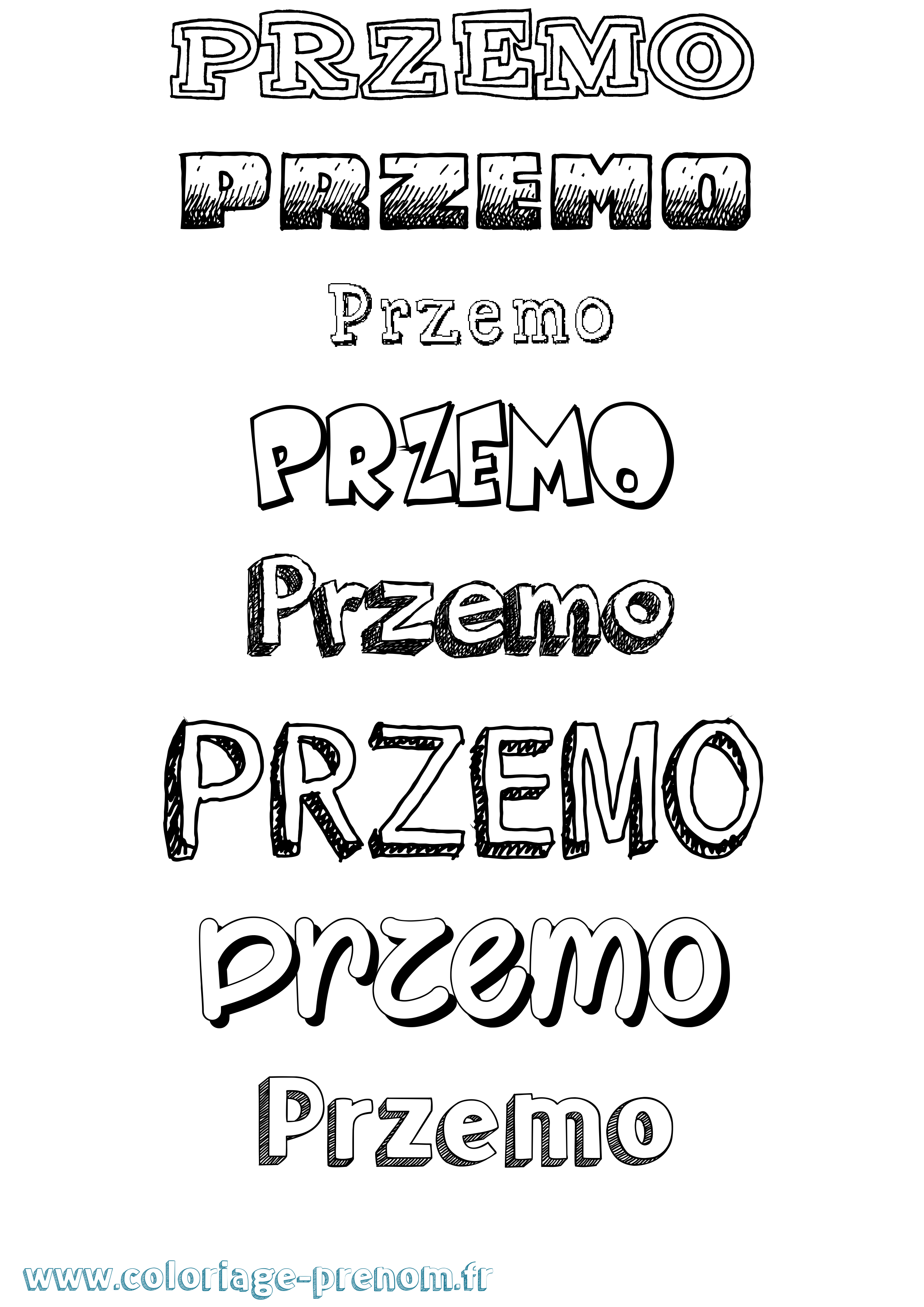 Coloriage Przemo Dessiné Coloriage prénom Przemo Dessiné