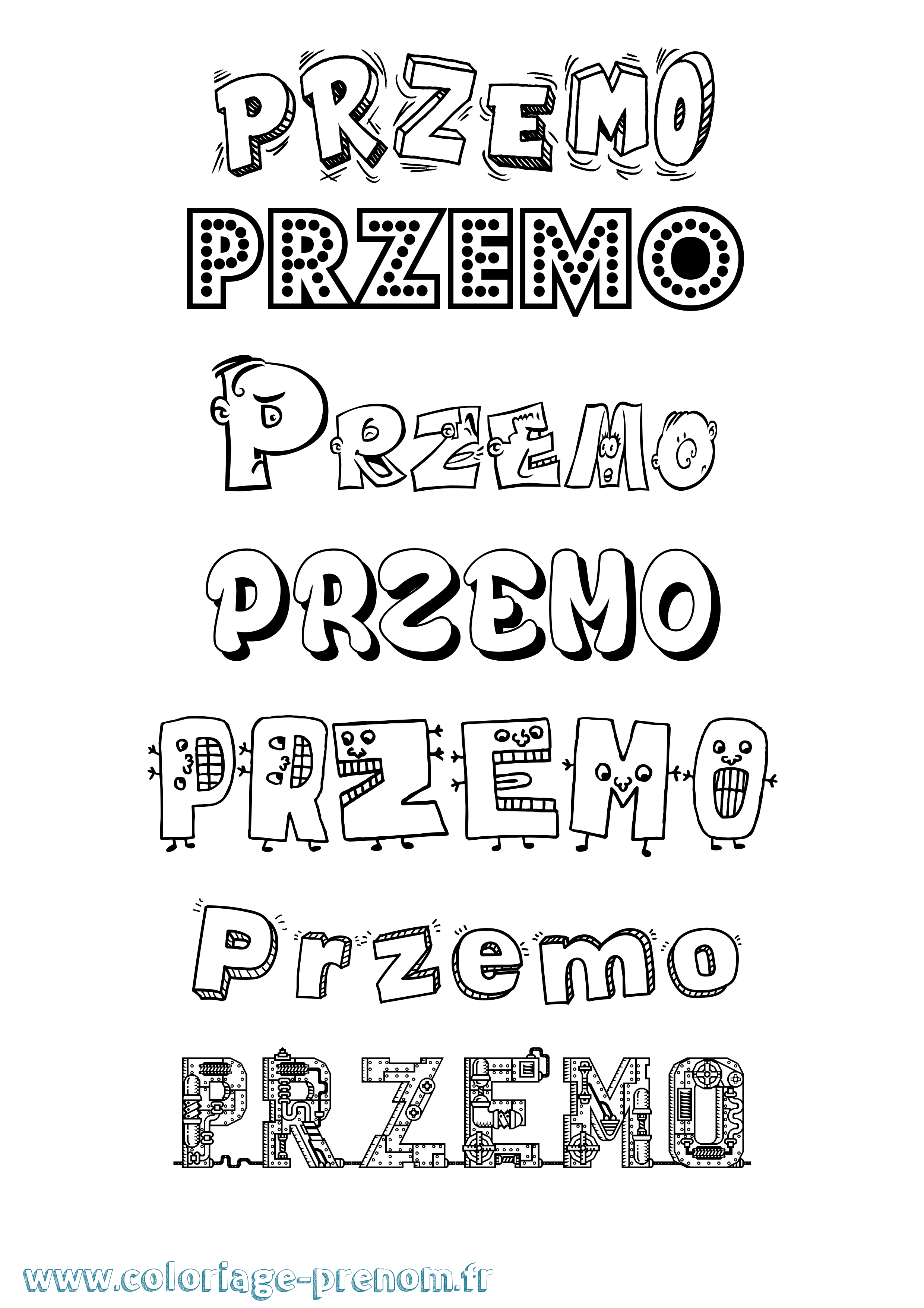 Coloriage Przemo Fun Coloriage prénom Przemo Fun