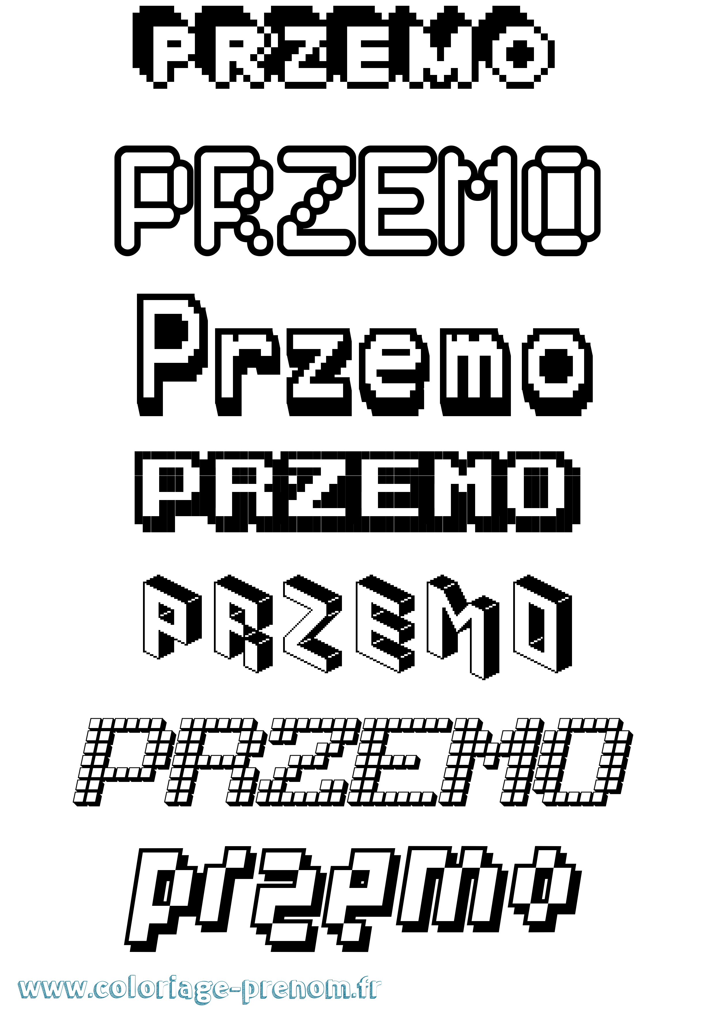 Coloriage Przemo Pixel Coloriage prénom Przemo Pixel