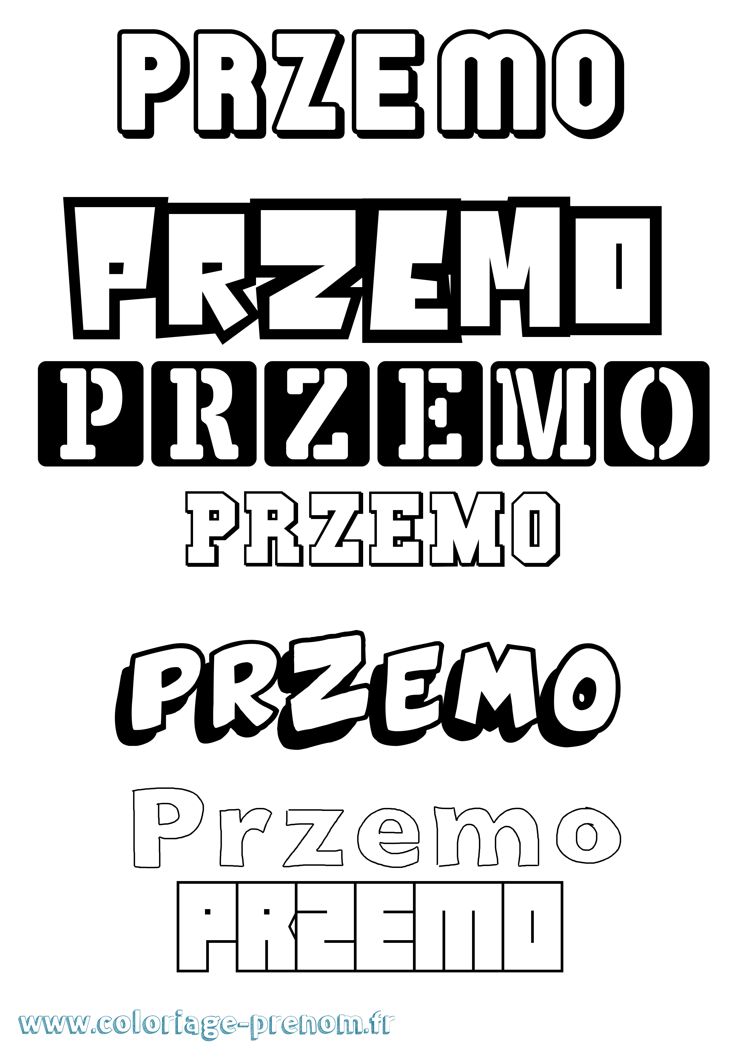 Coloriage Przemo Simple Coloriage prénom Przemo Simple