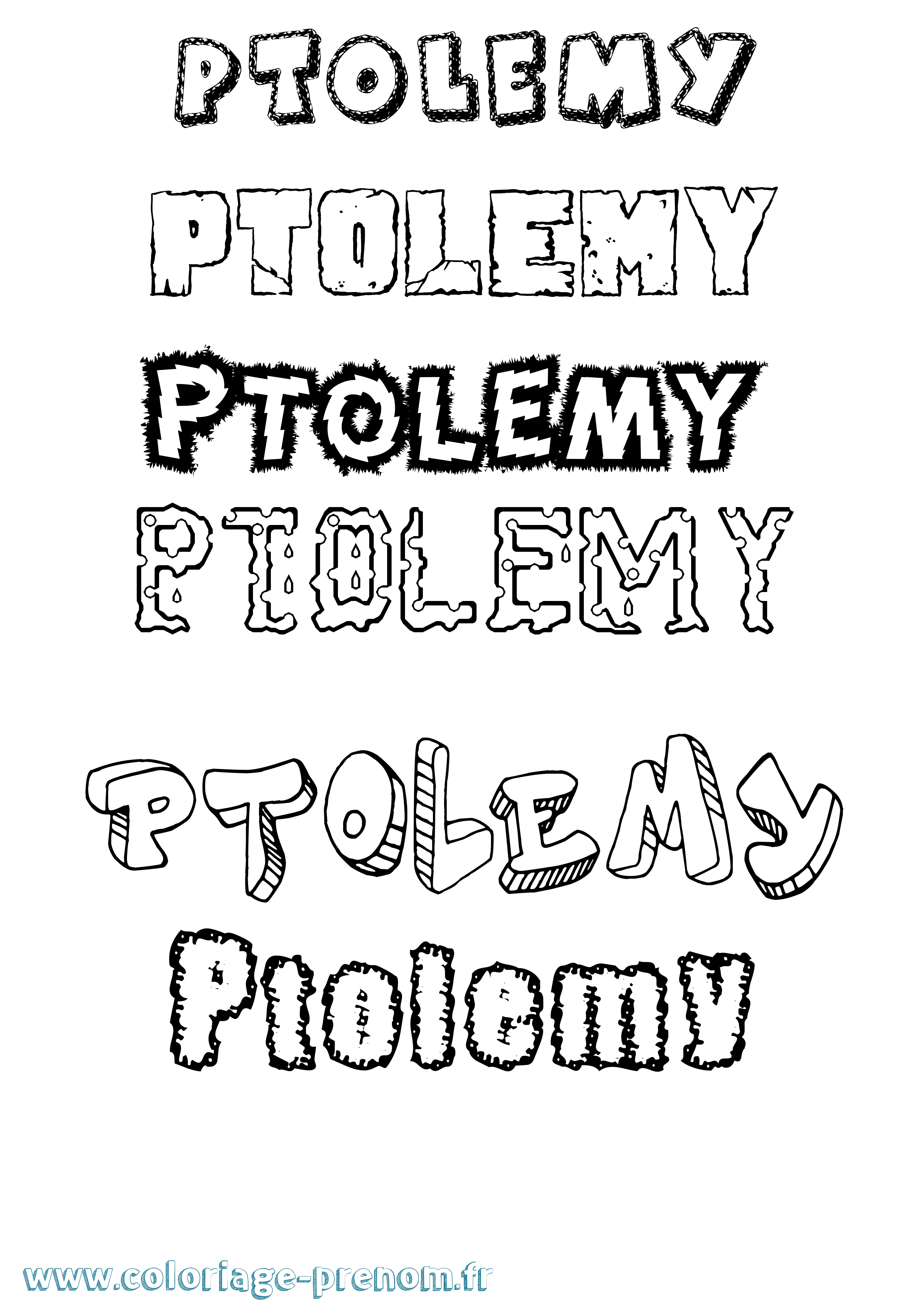 Coloriage Ptolemy Destructuré Coloriage prénom Ptolemy Destructuré