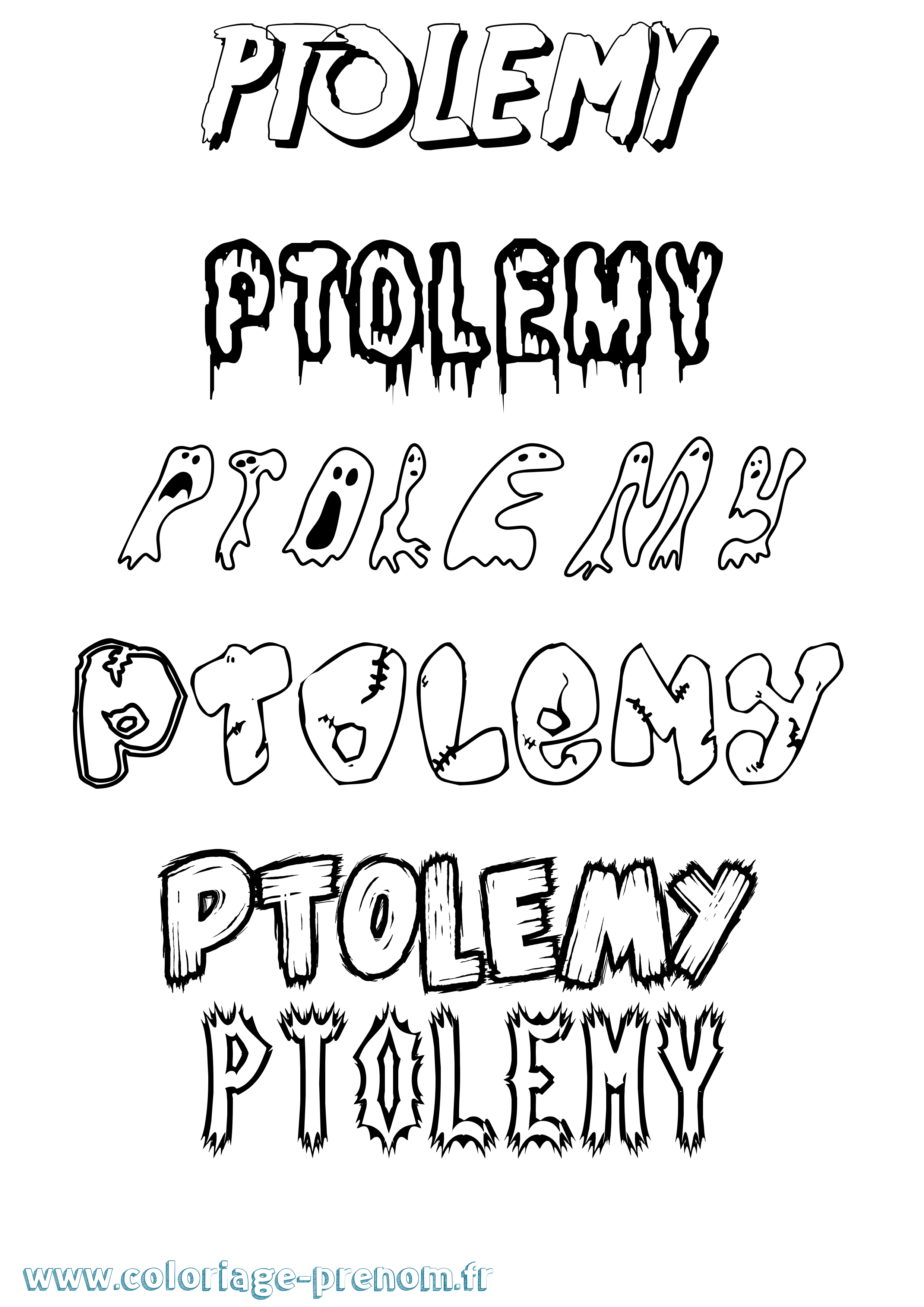 Coloriage Ptolemy Frisson Coloriage prénom Ptolemy Frisson