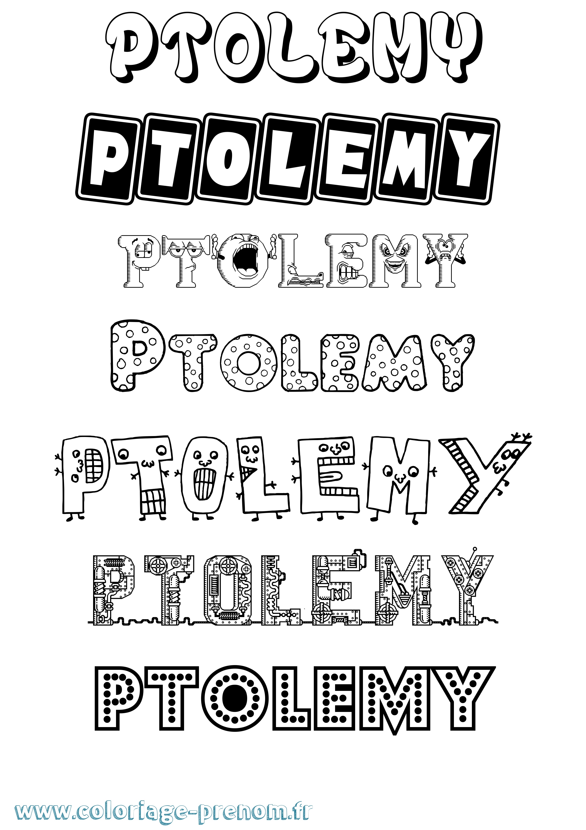 Coloriage Ptolemy Fun Coloriage prénom Ptolemy Fun