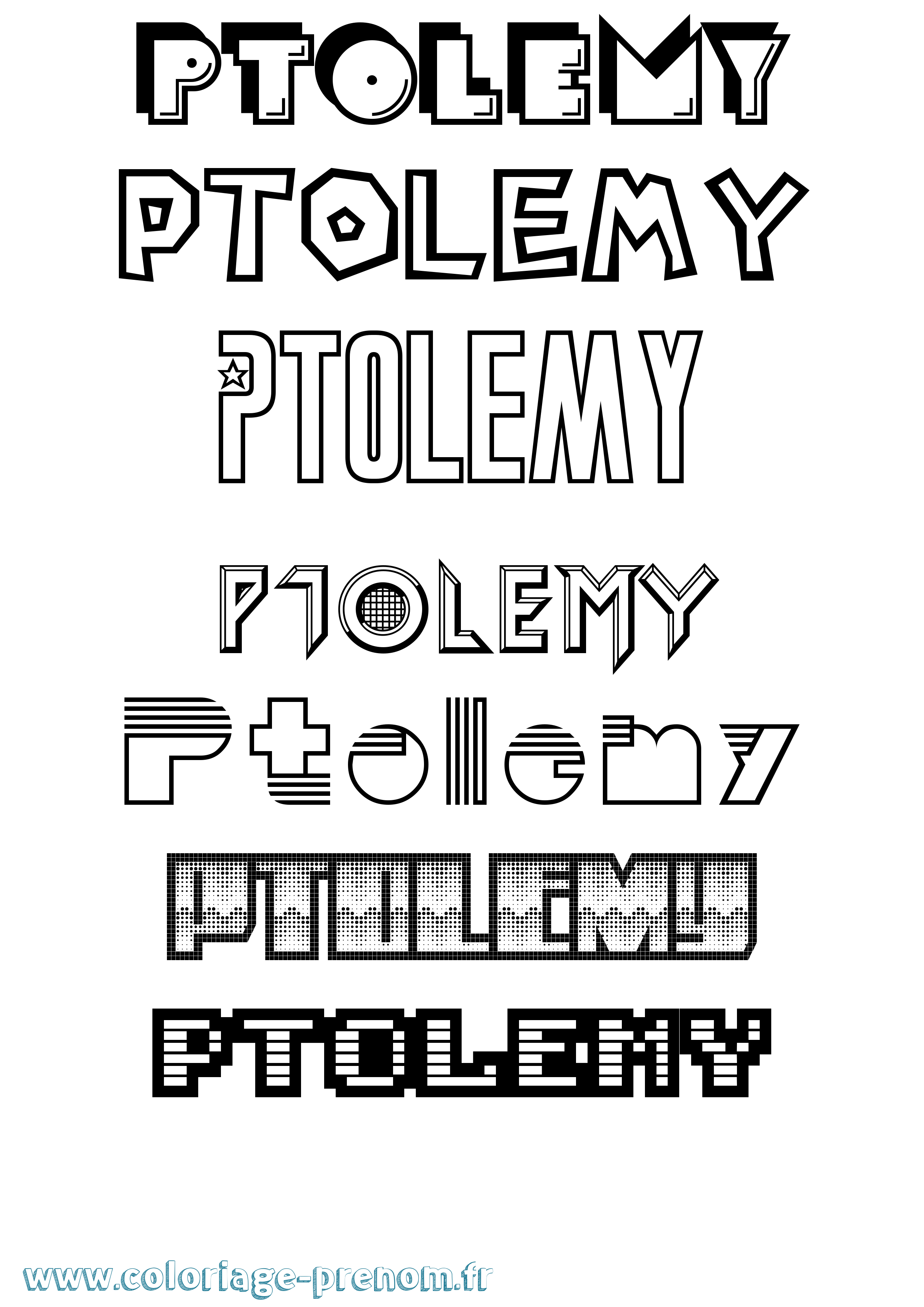 Coloriage Ptolemy Jeux Vidéos Coloriage prénom Ptolemy Jeux Vidéos