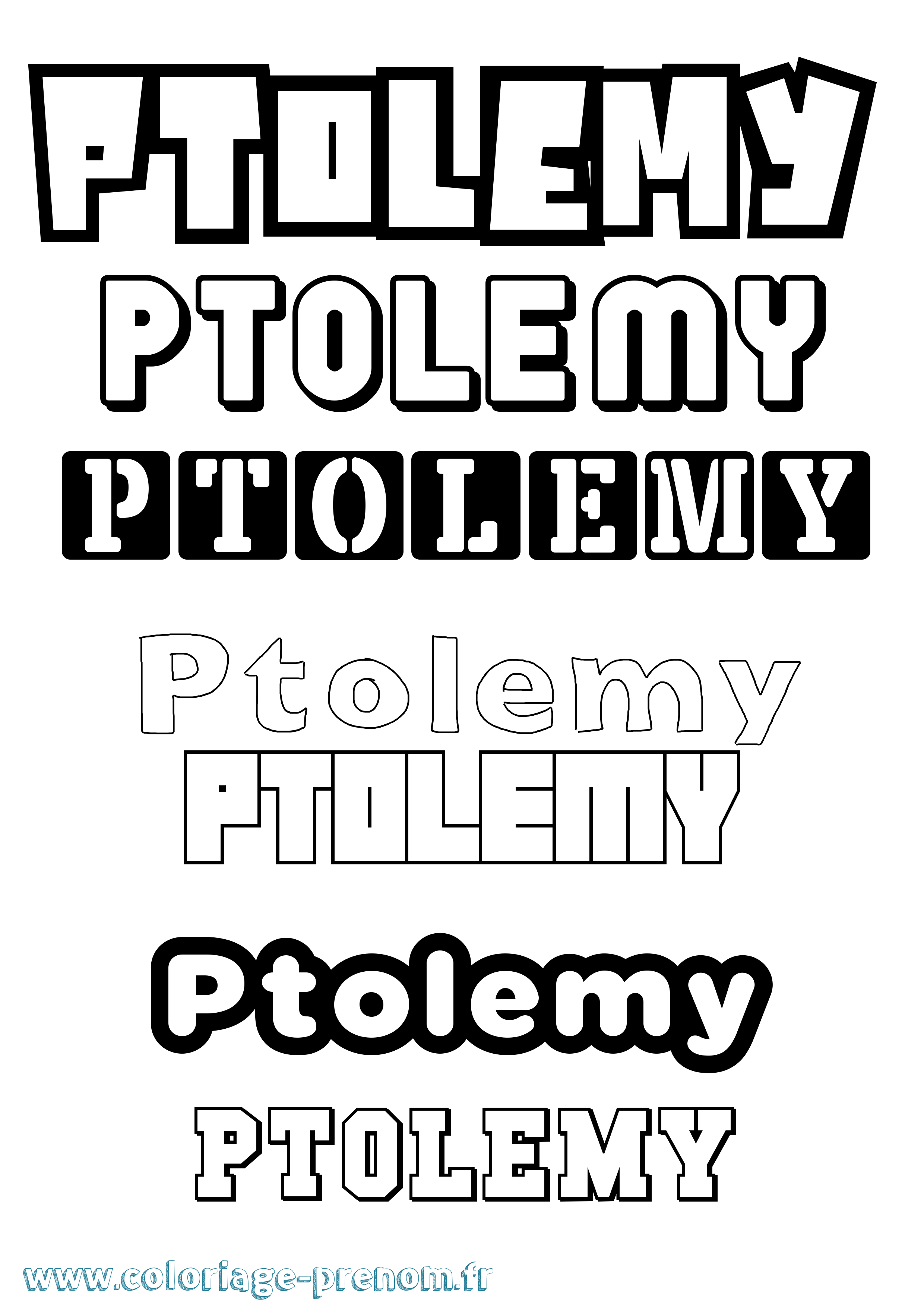 Coloriage Ptolemy Simple Coloriage prénom Ptolemy Simple