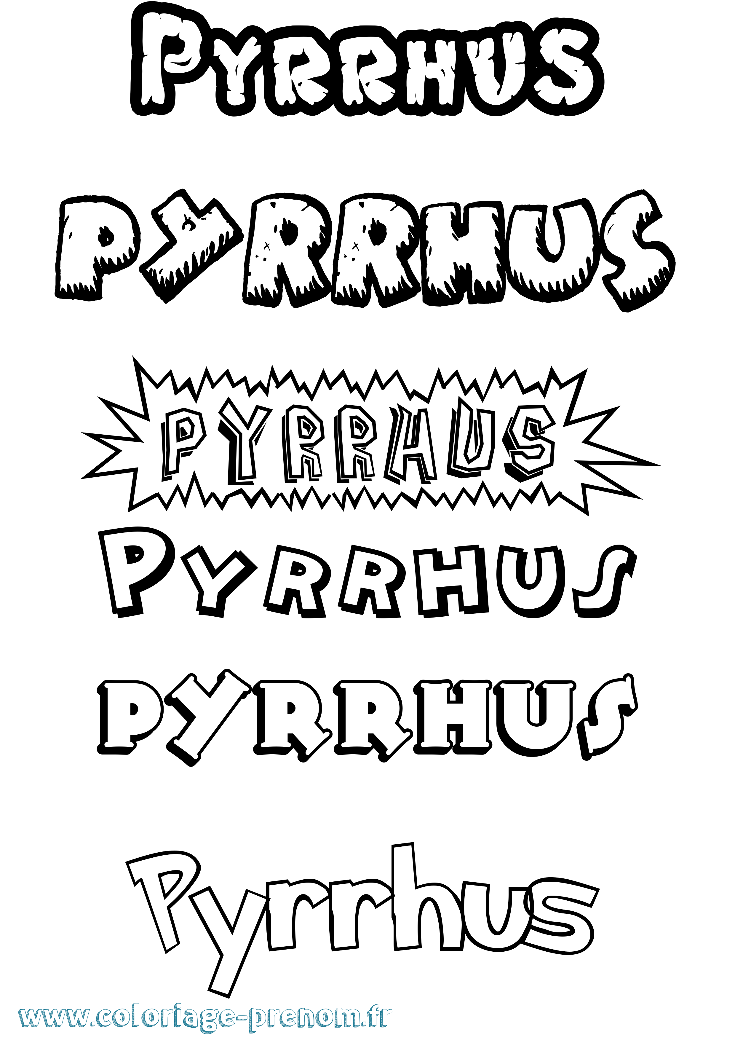 Coloriage prénom Pyrrhus Dessin Animé