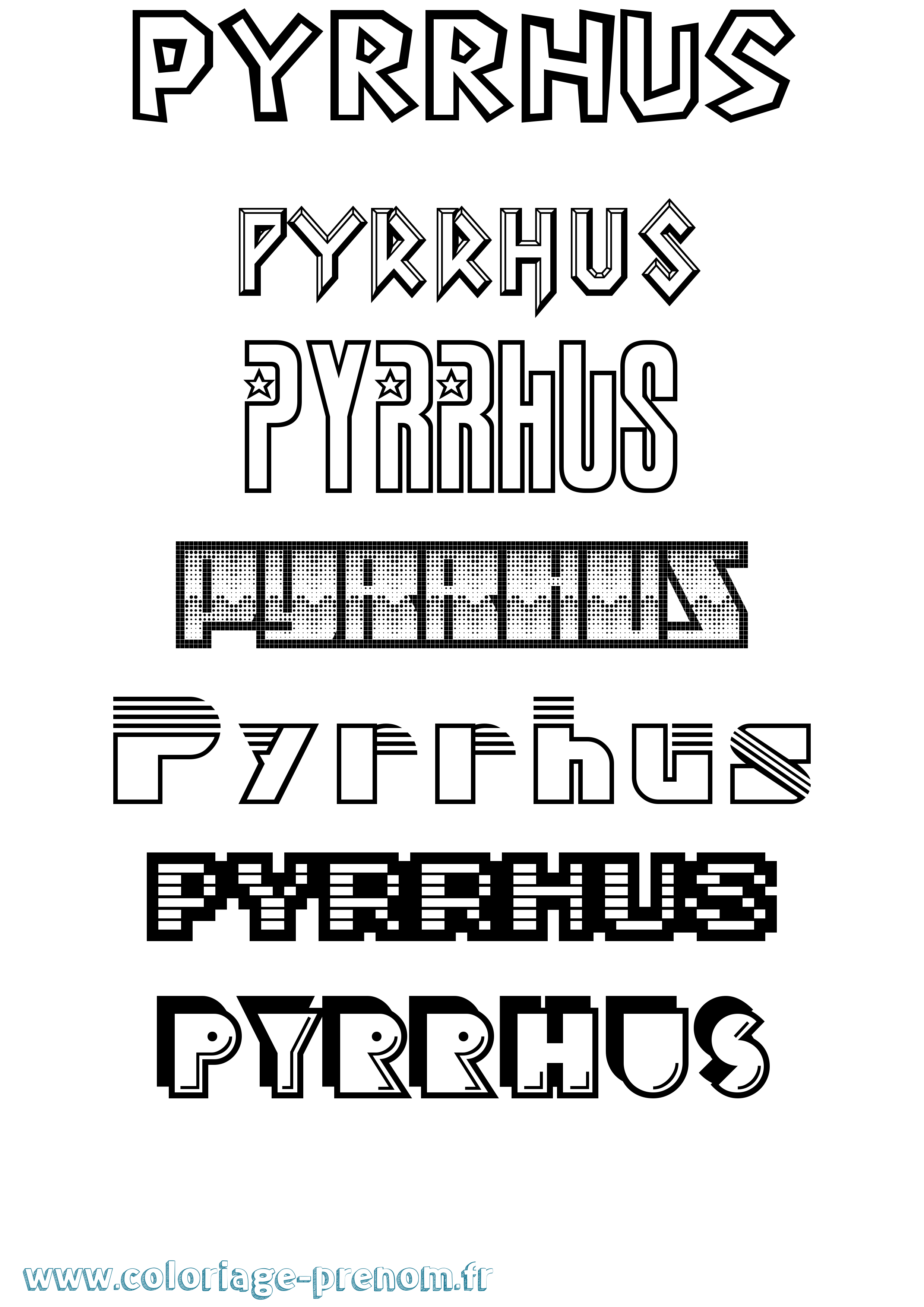 Coloriage prénom Pyrrhus Jeux Vidéos