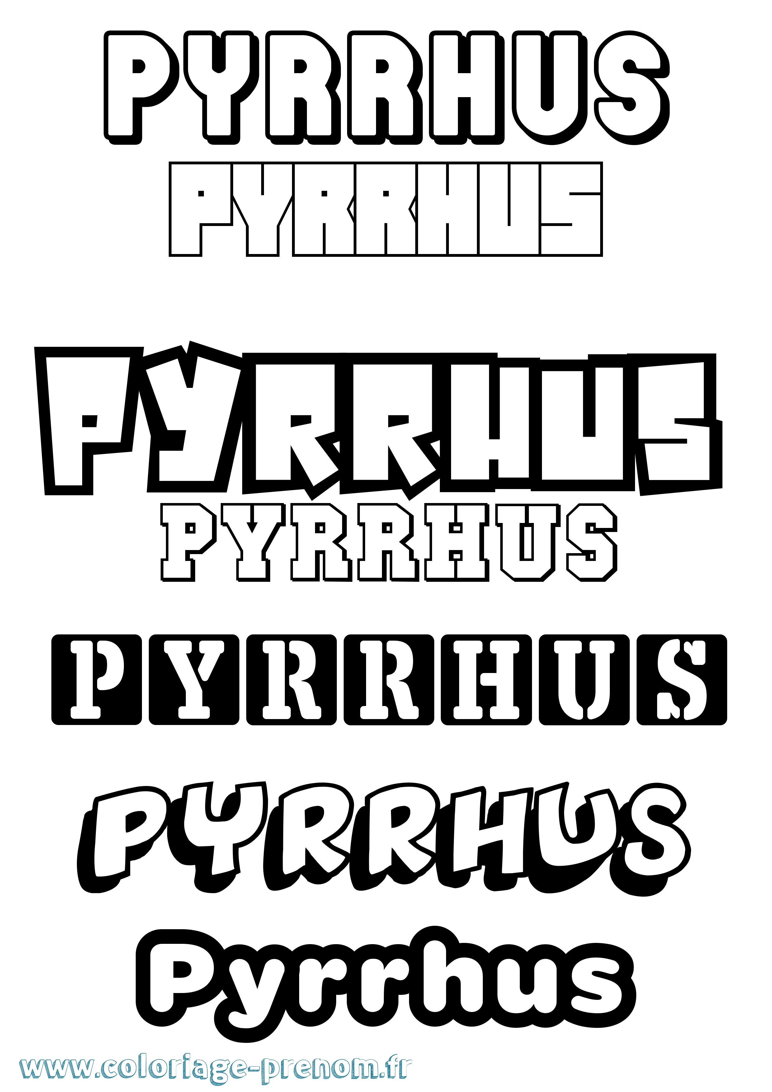 Coloriage Pyrrhus Simple Coloriage prénom Pyrrhus Simple