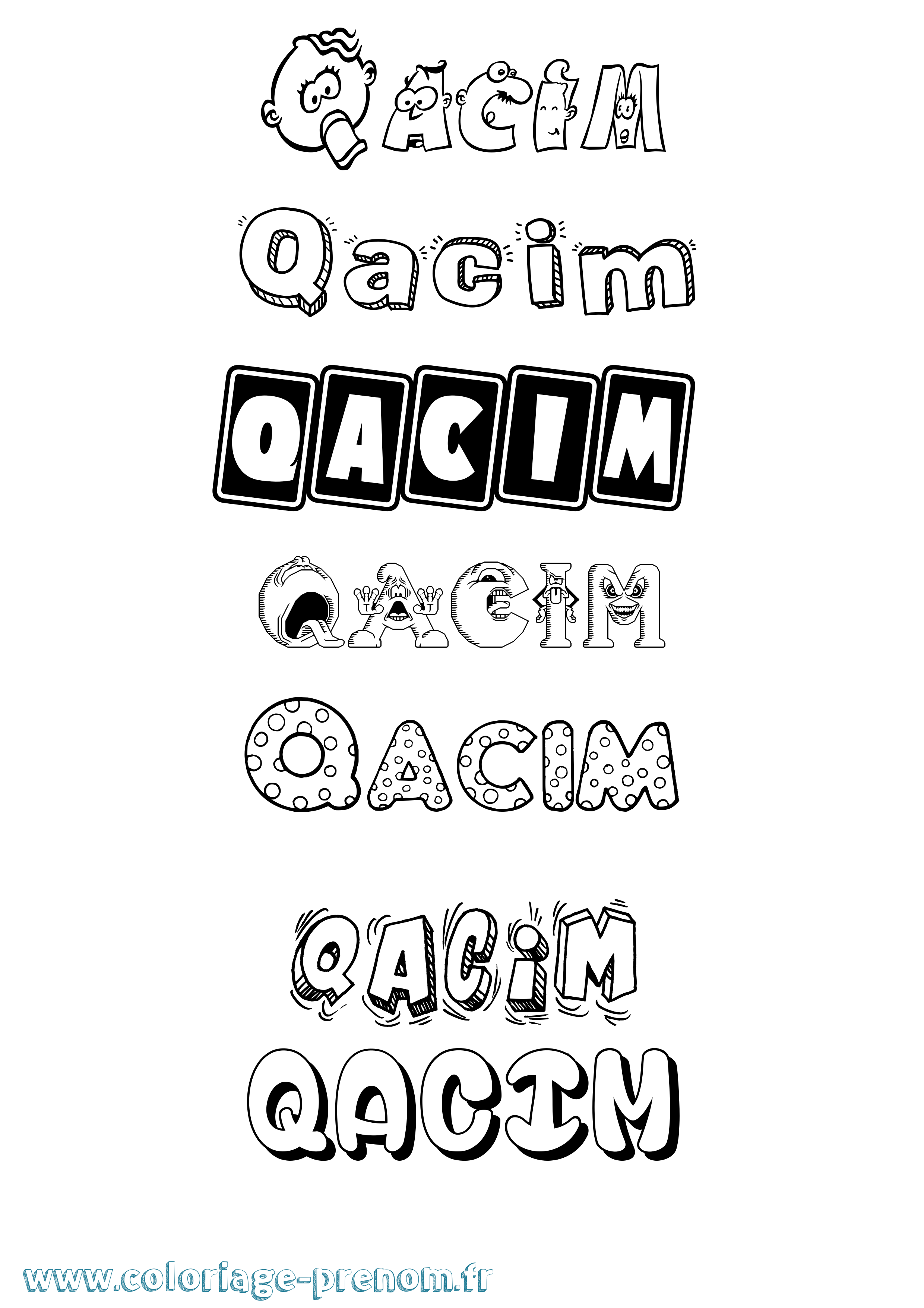 Coloriage Qacim Fun Coloriage prénom Qacim Fun