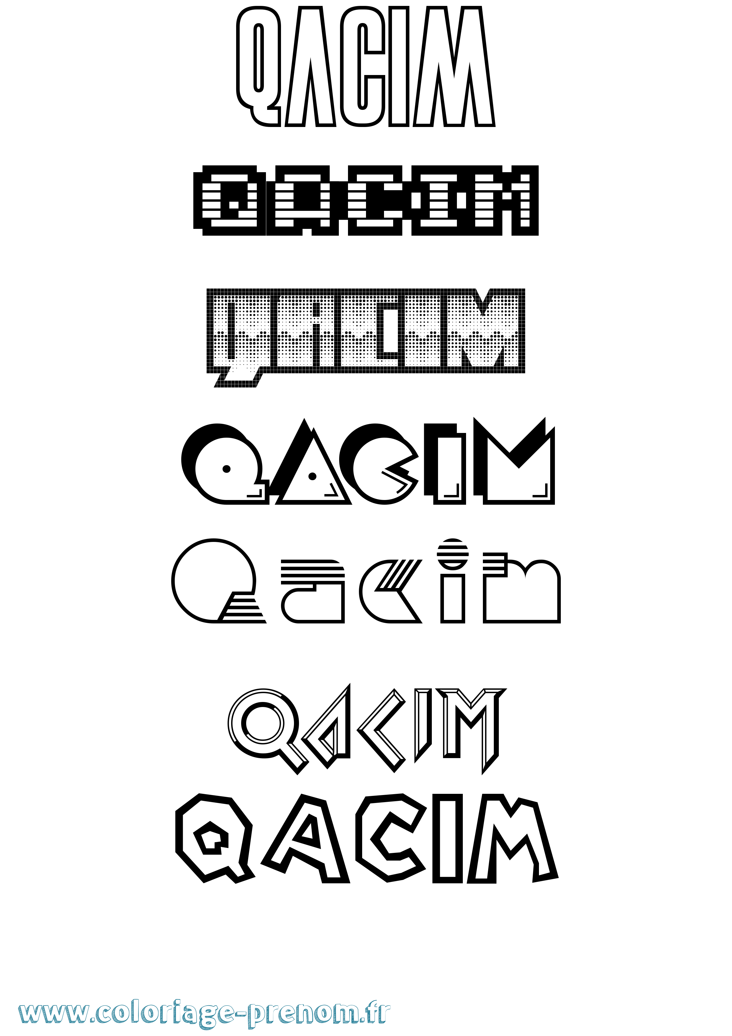 Coloriage Qacim Jeux Vidéos Coloriage prénom Qacim Jeux Vidéos