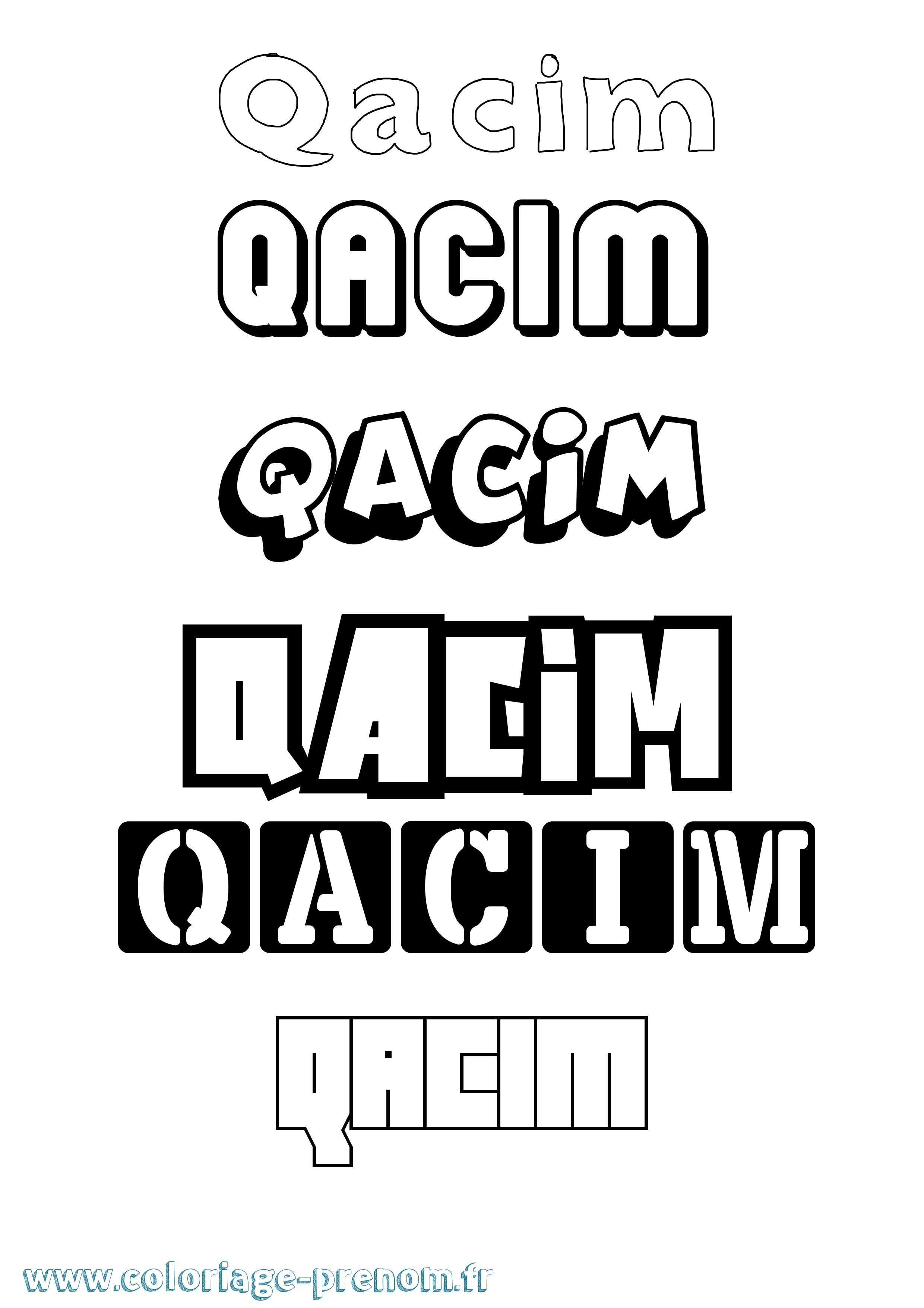Coloriage Qacim Simple Coloriage prénom Qacim Simple