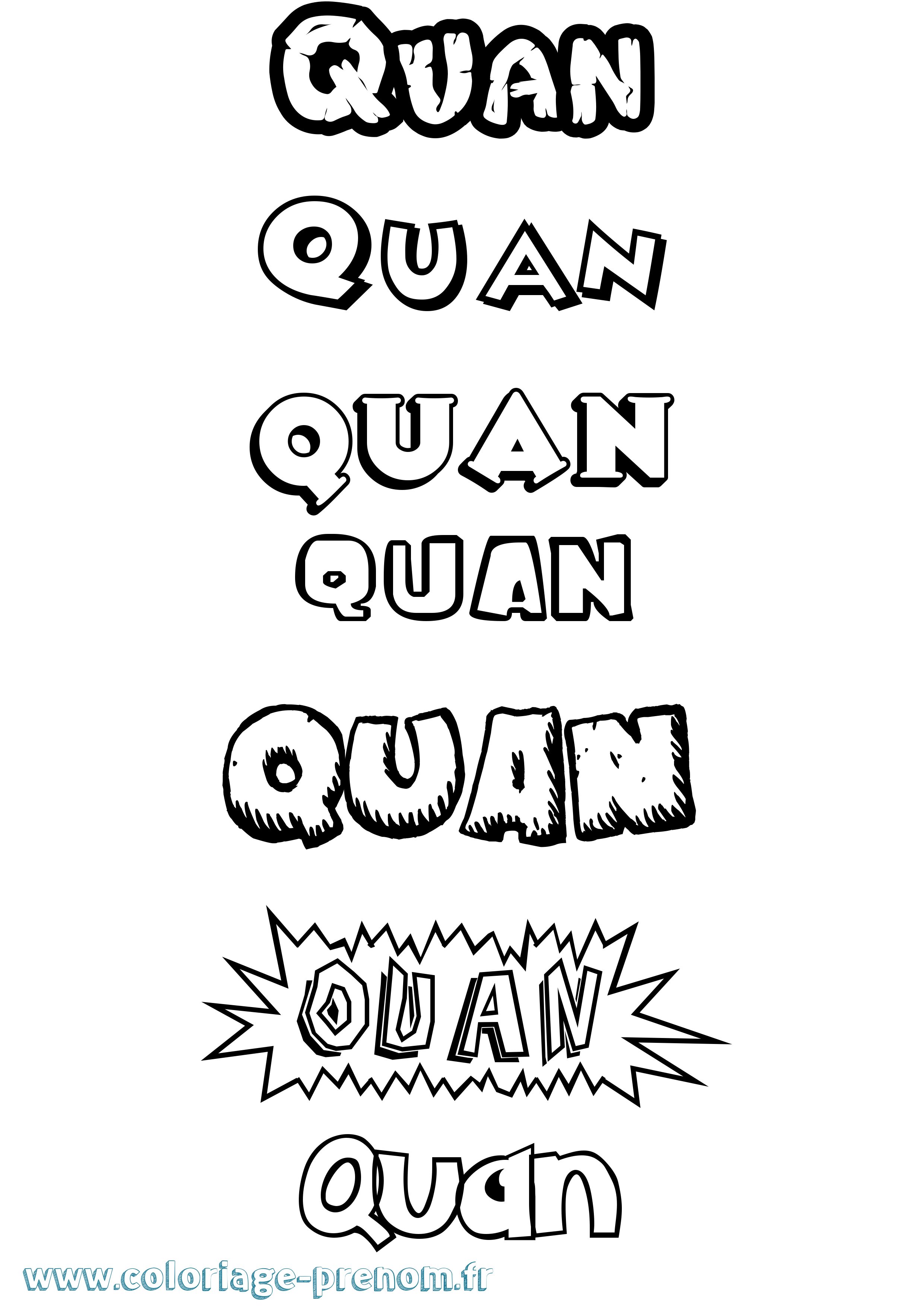 Coloriage Quan Dessin Animé Coloriage prénom Quan Dessin Animé