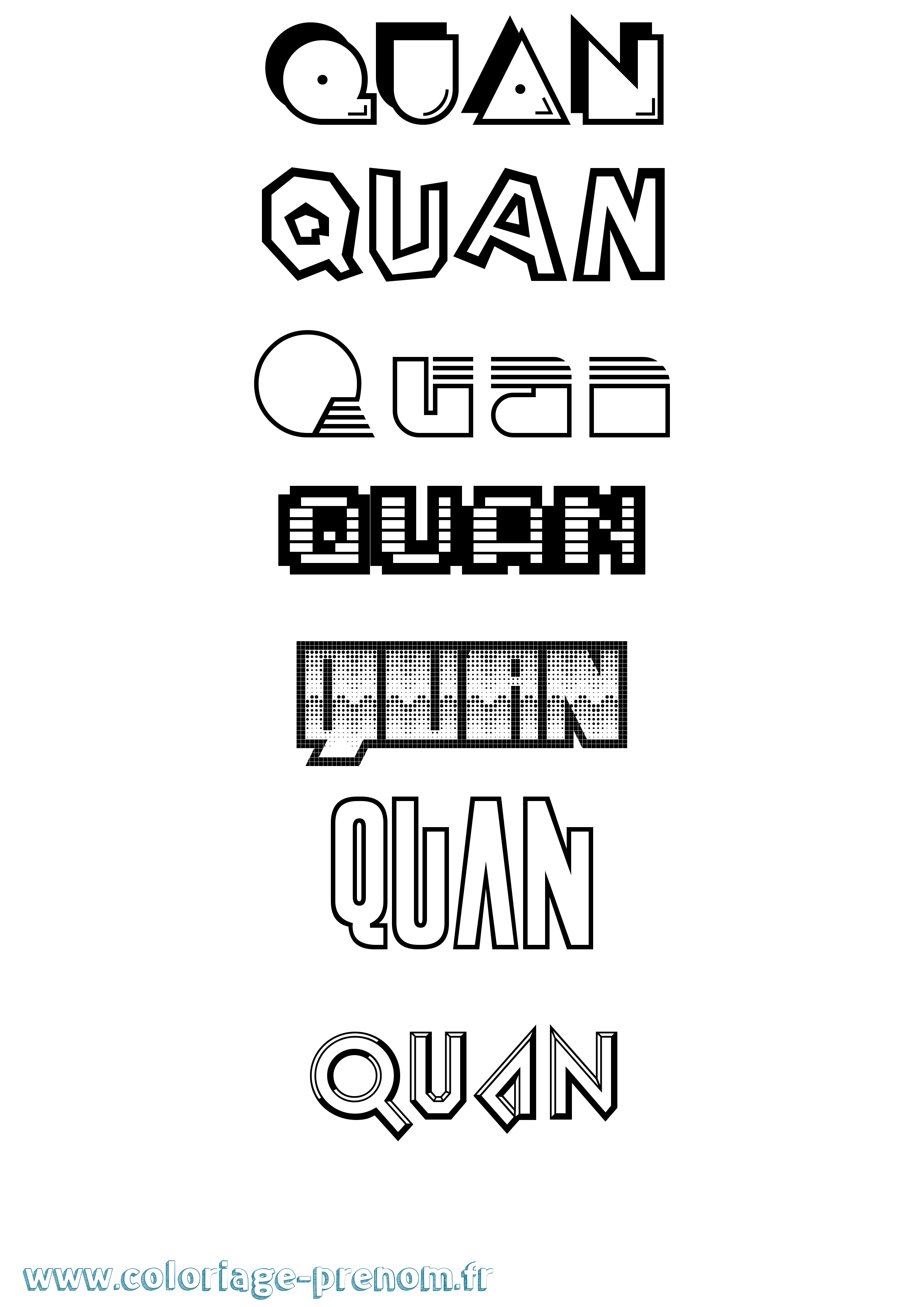 Coloriage Quan Jeux Vidéos Coloriage prénom Quan Jeux Vidéos