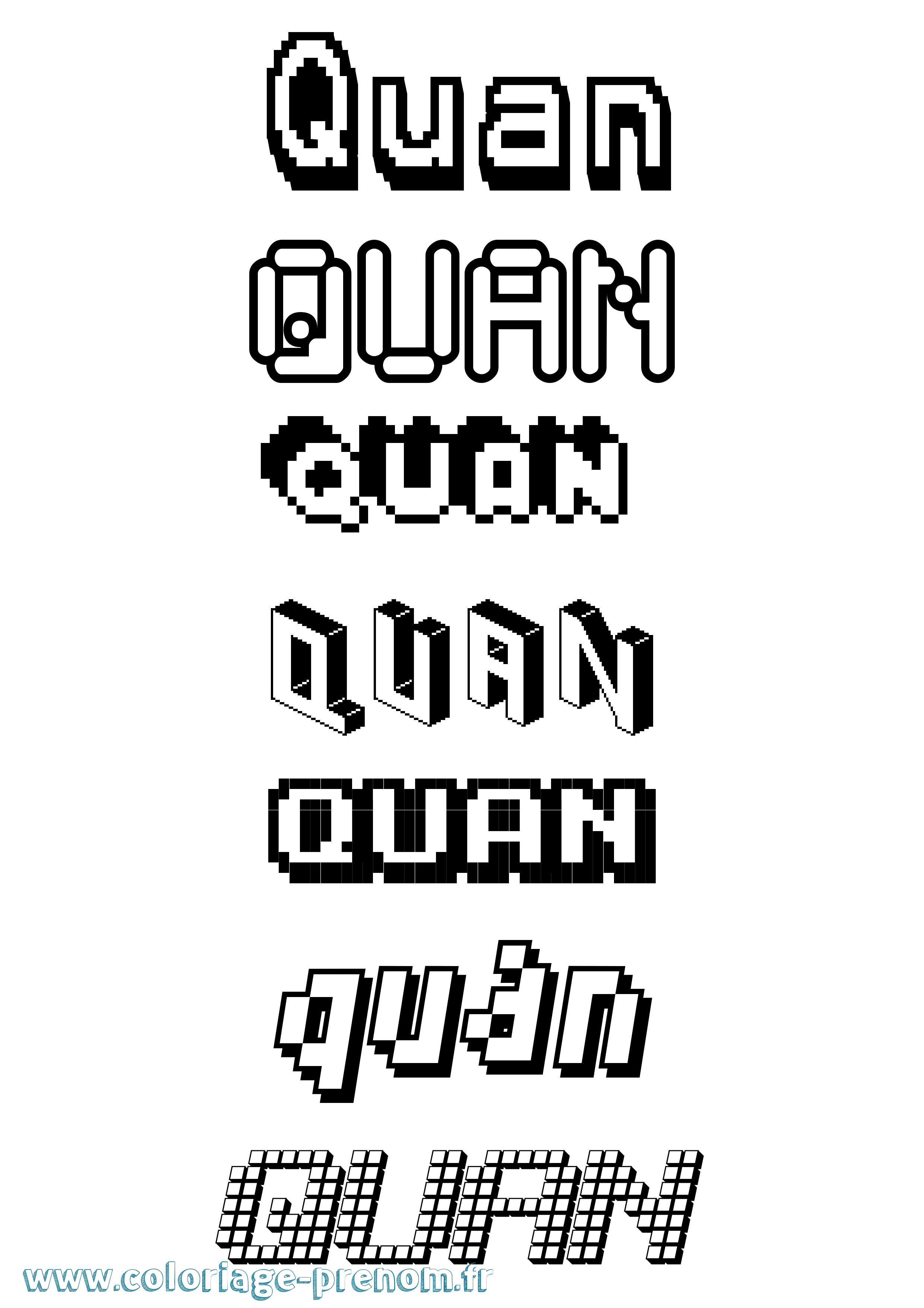 Coloriage Quan Pixel Coloriage prénom Quan Pixel