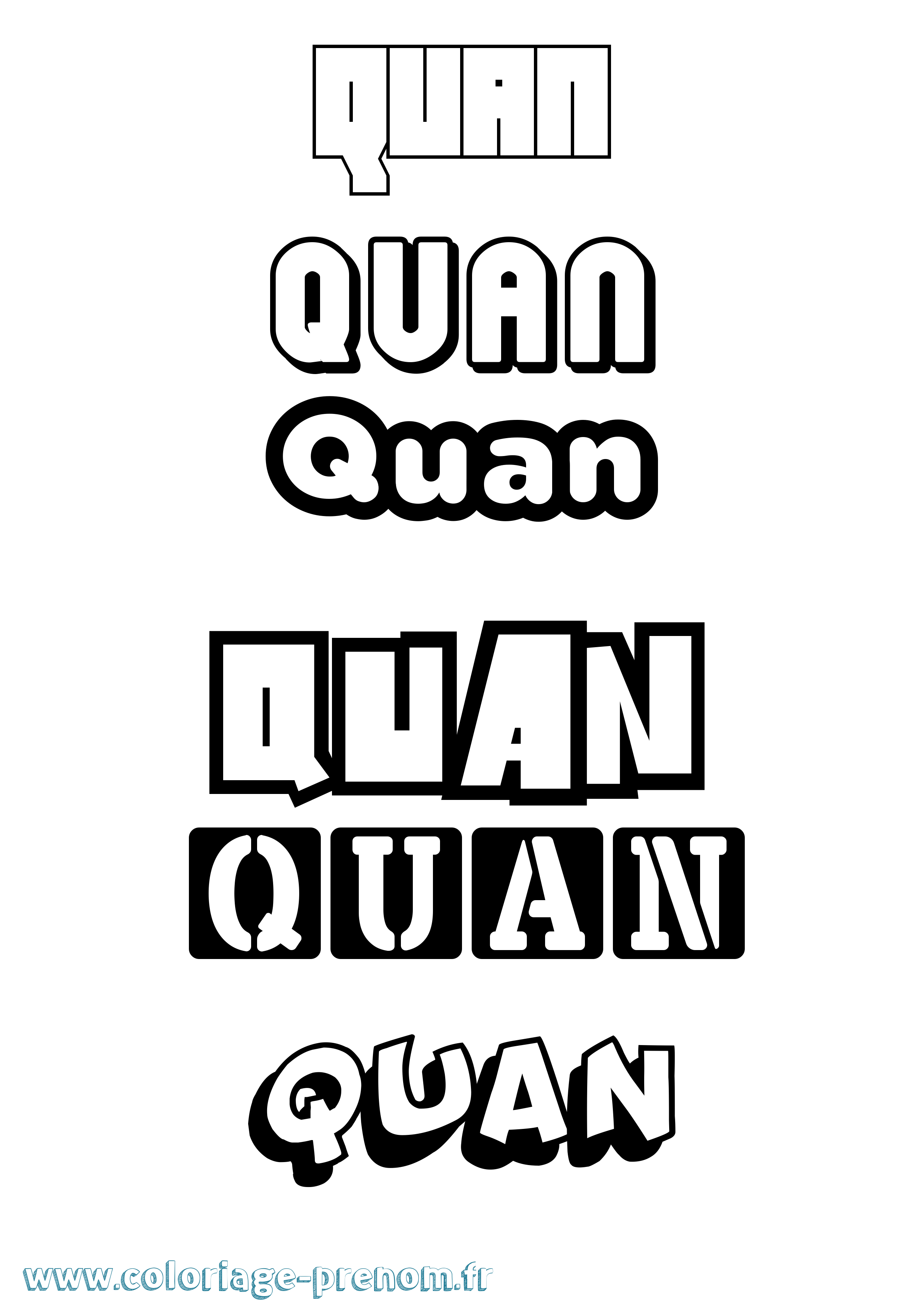 Coloriage Quan Simple Coloriage prénom Quan Simple