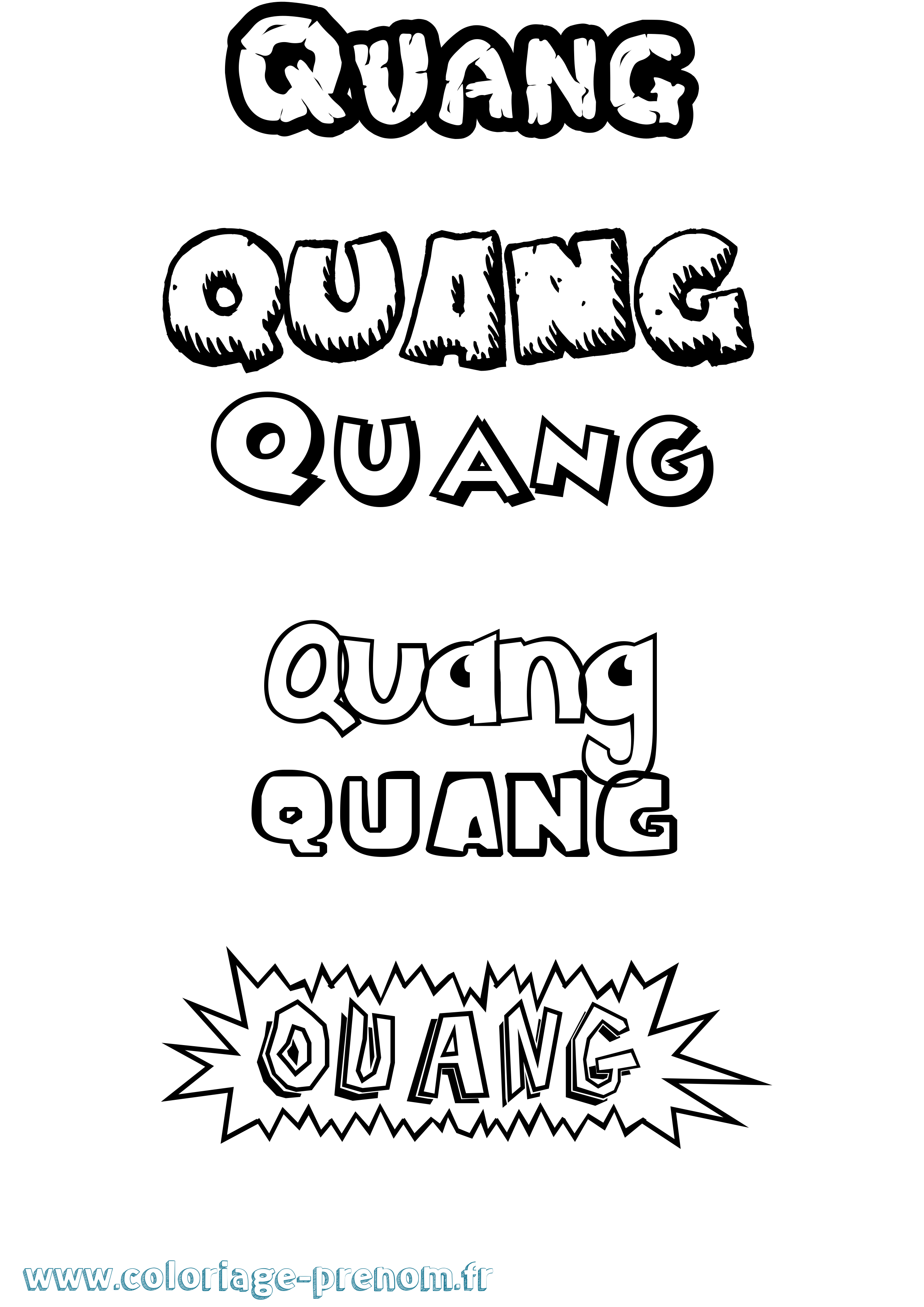 Coloriage Quang Dessin Animé Coloriage prénom Quang Dessin Animé
