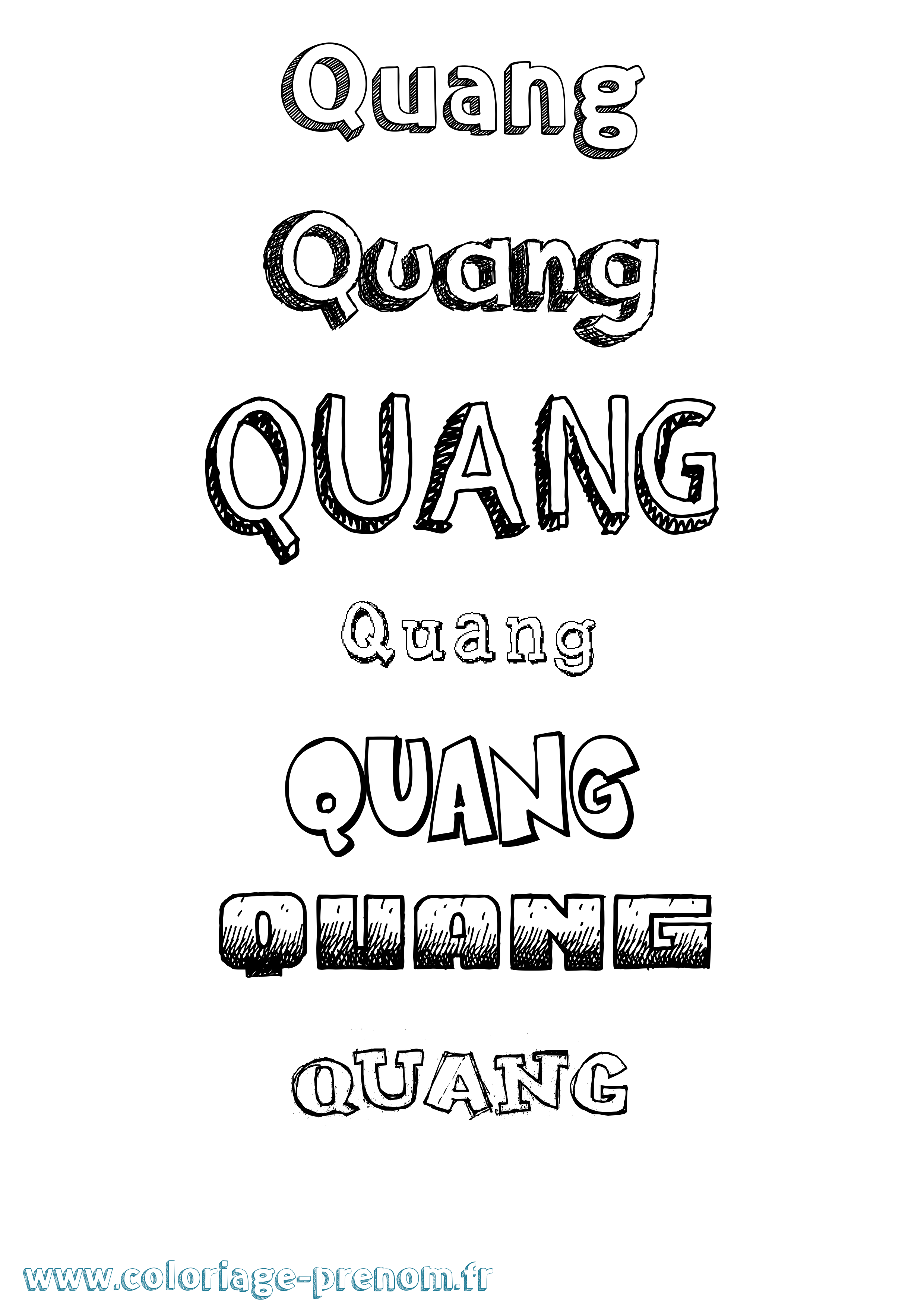 Coloriage Quang Dessiné Coloriage prénom Quang Dessiné