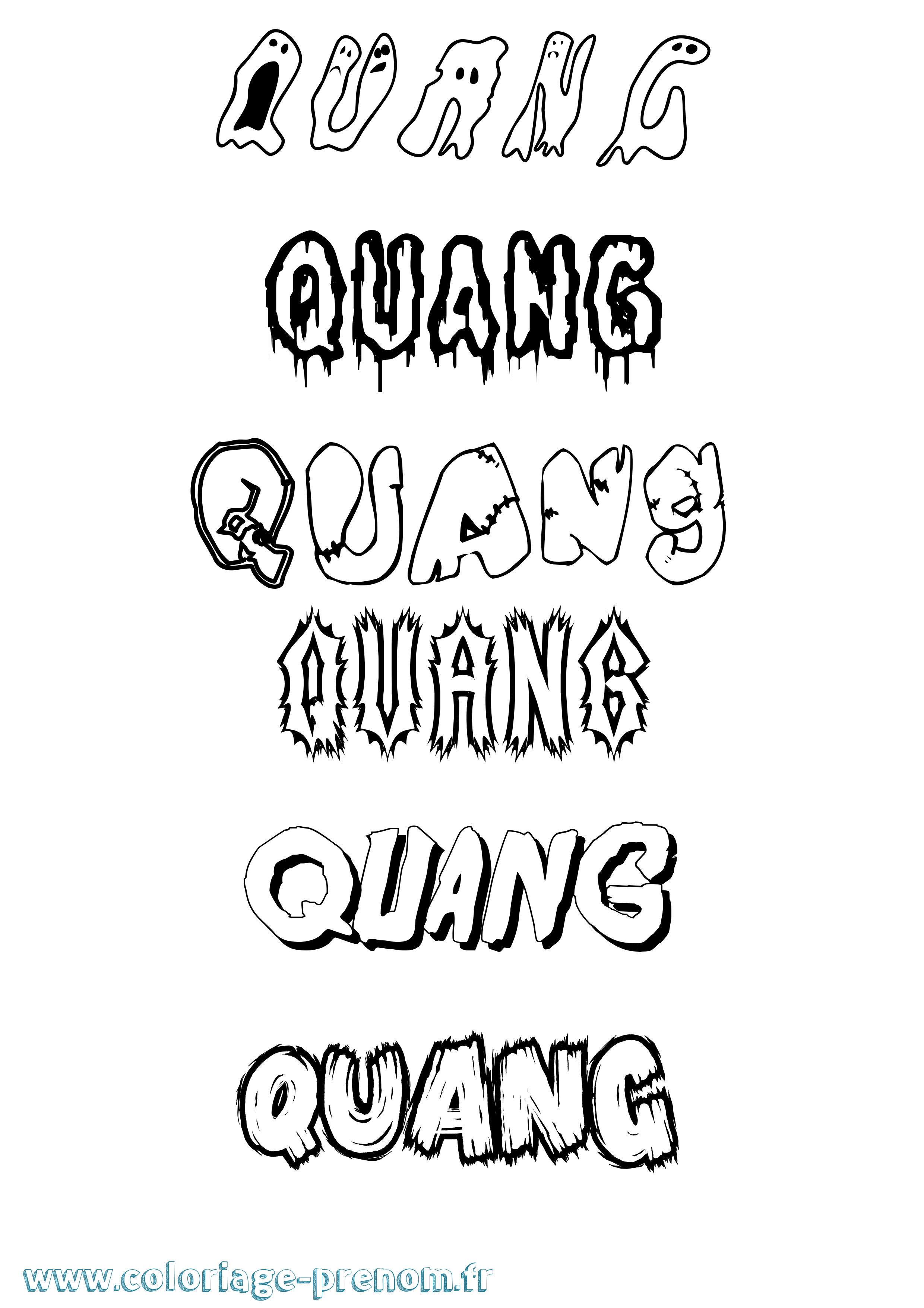 Coloriage Quang Frisson Coloriage prénom Quang Frisson