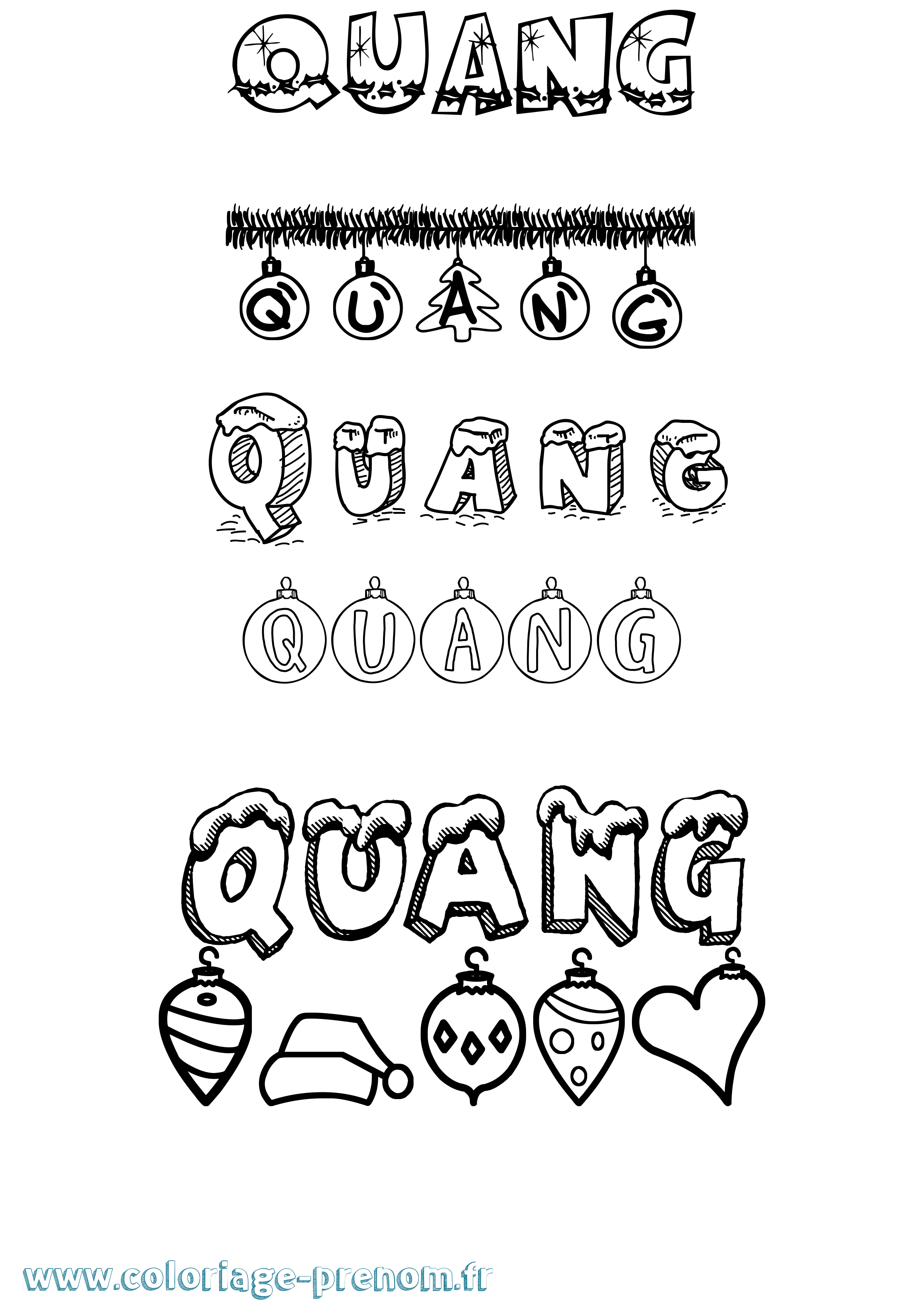 Coloriage Quang Noël Coloriage prénom Quang Noël