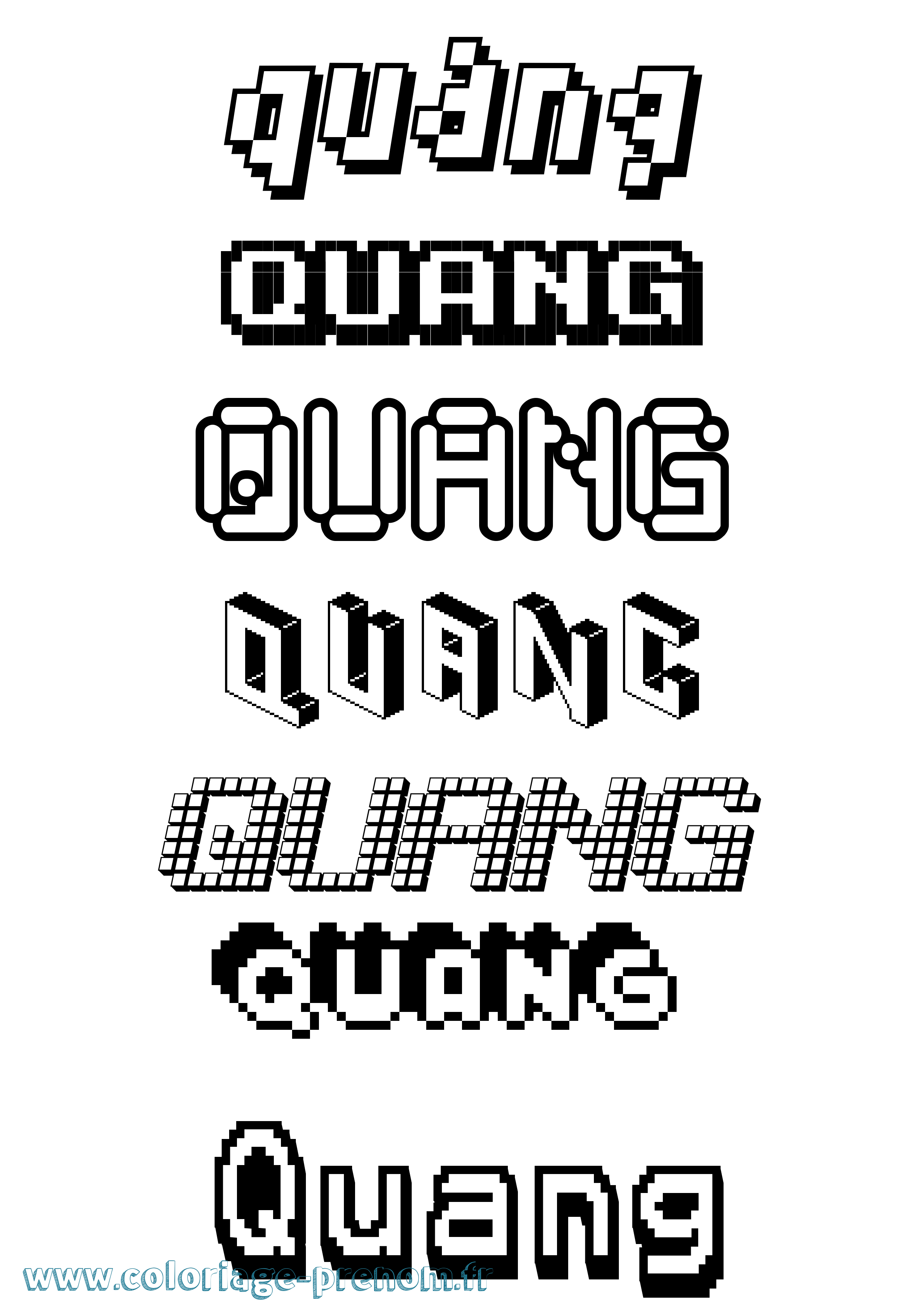 Coloriage Quang Pixel Coloriage prénom Quang Pixel