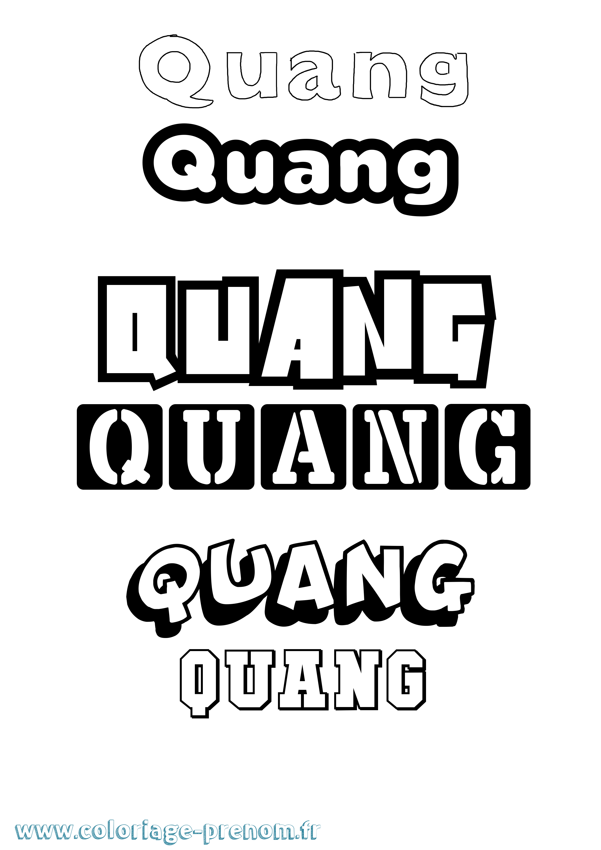 Coloriage Quang Simple Coloriage prénom Quang Simple