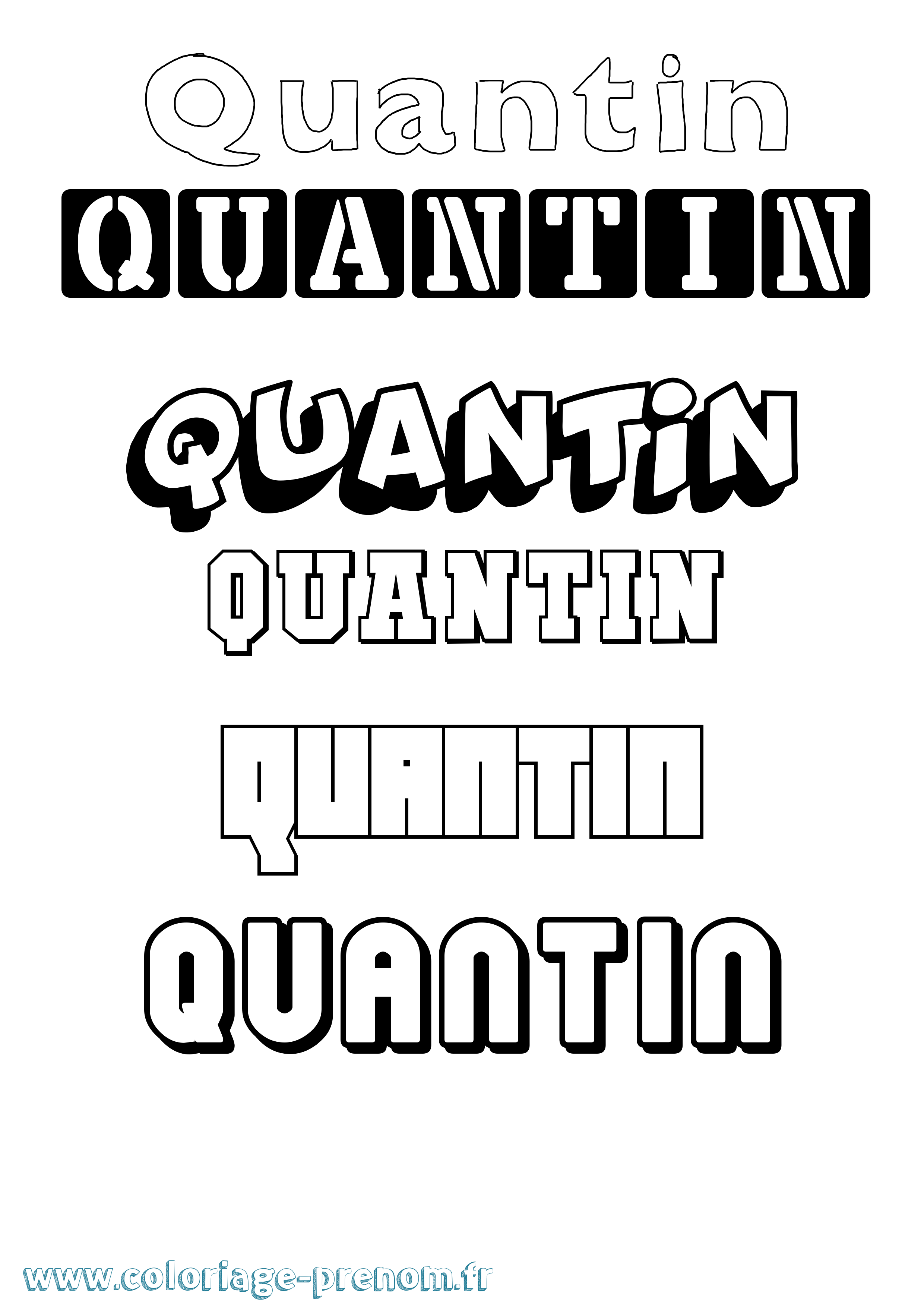 Coloriage prénom Quantin Simple