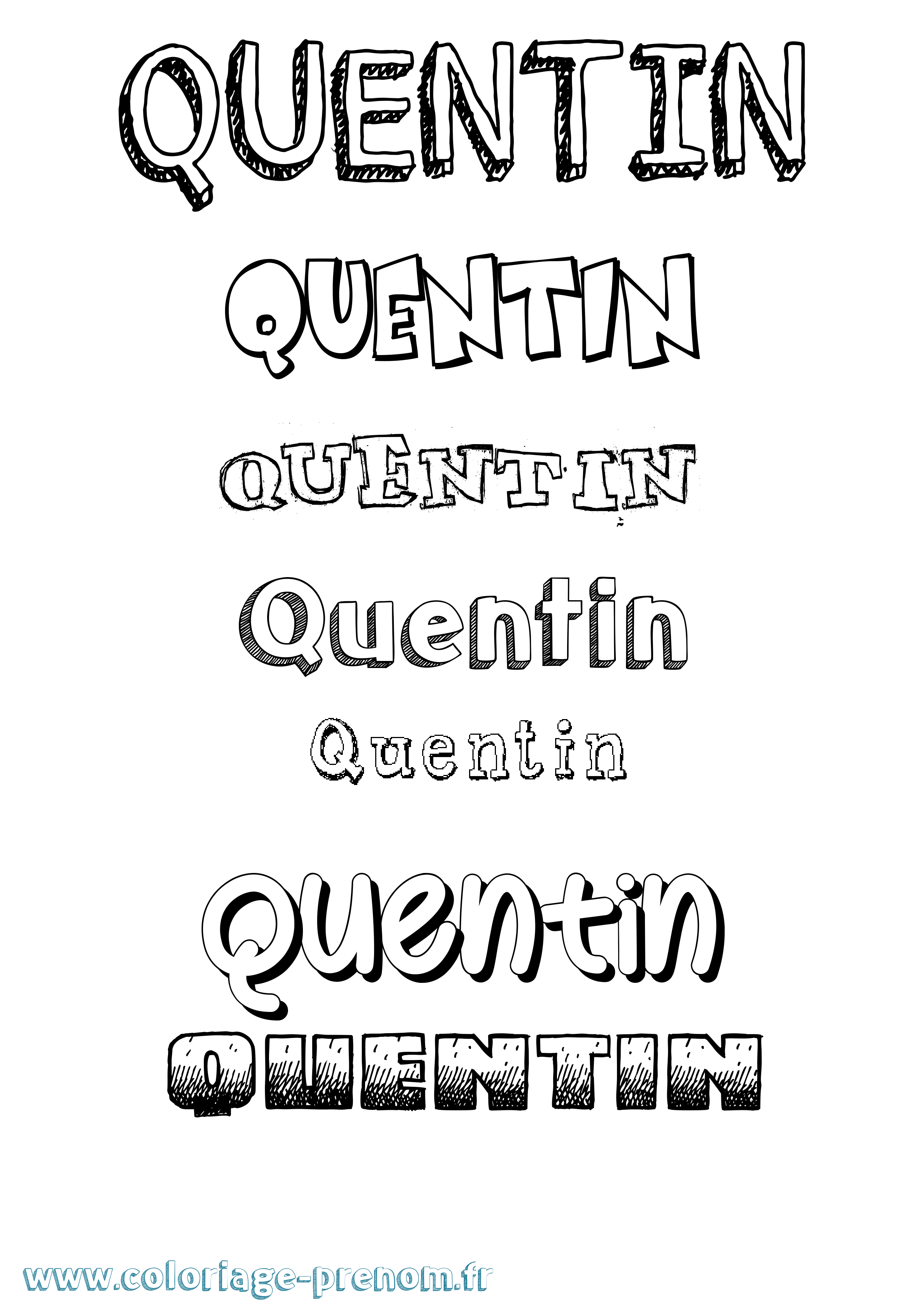 Coloriage prénom Quentin Dessiné