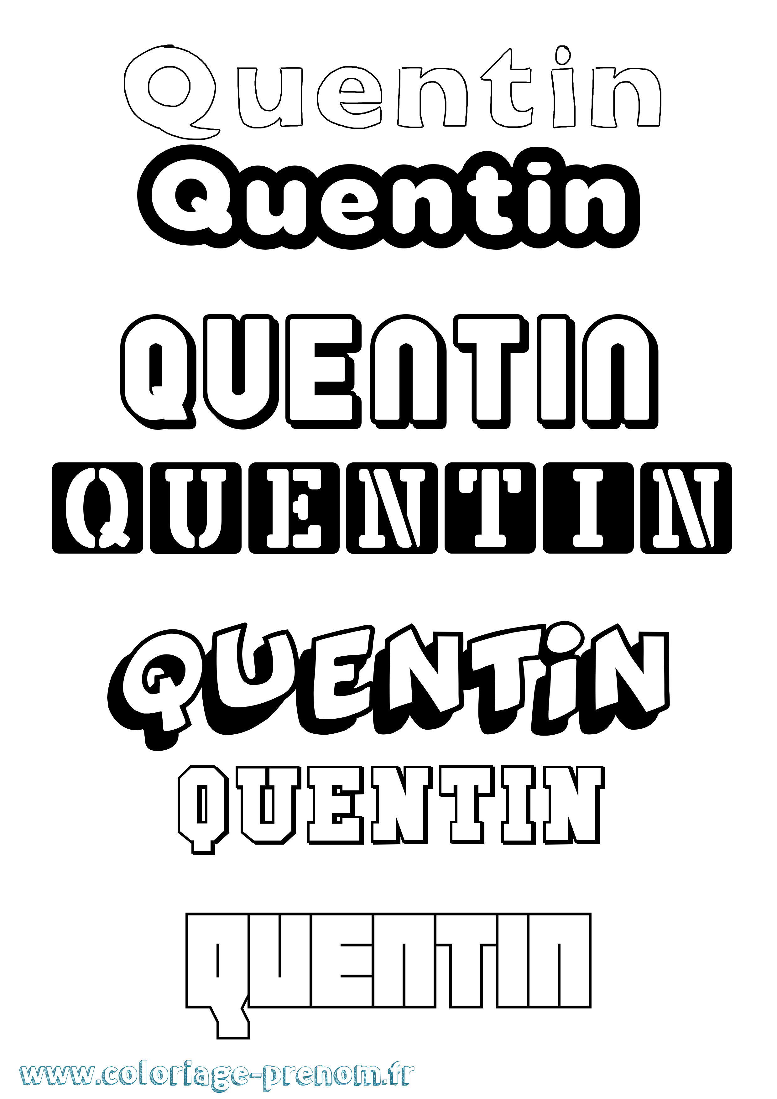 Coloriage prénom Quentin Simple