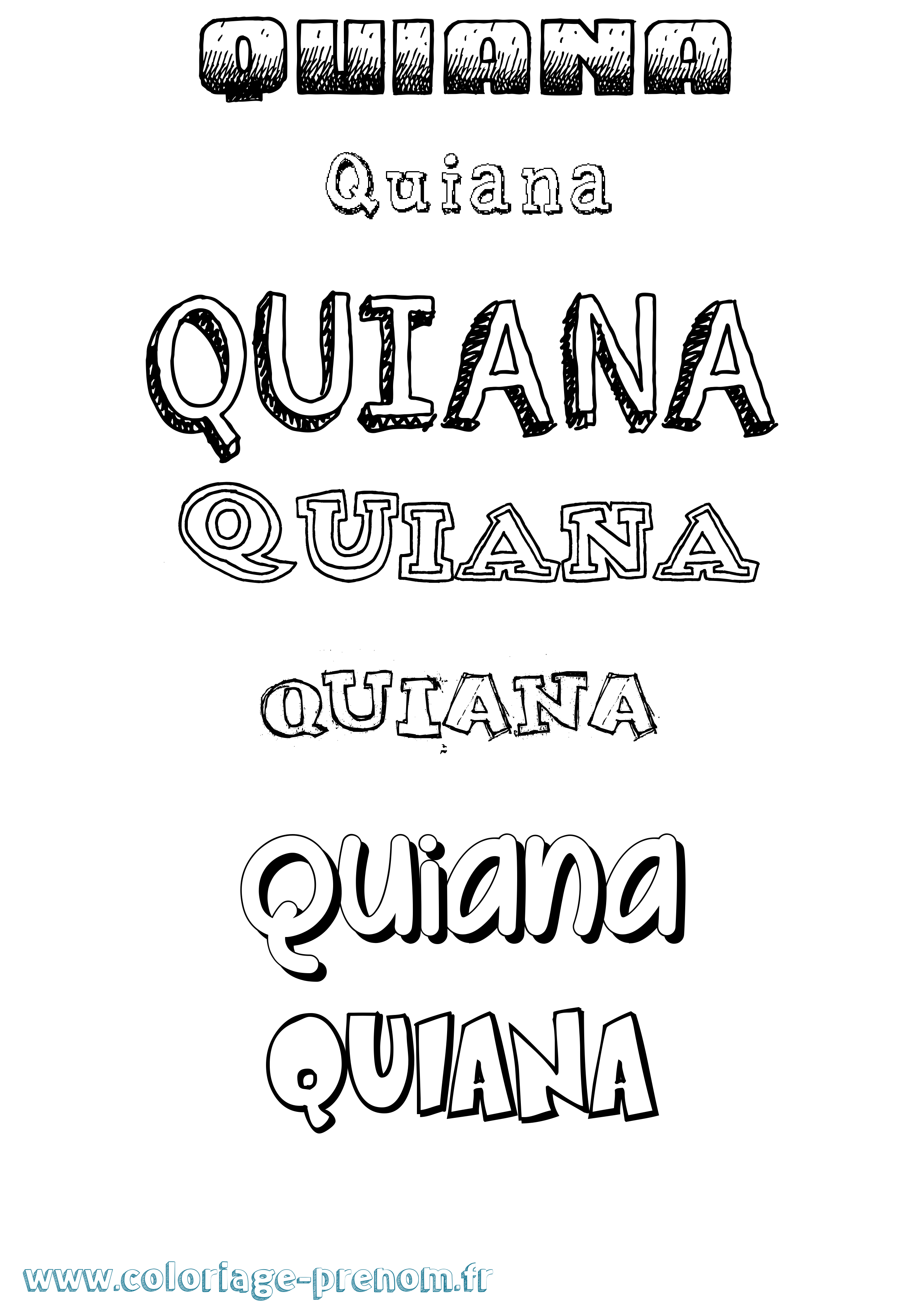 Coloriage prénom Quiana Dessiné