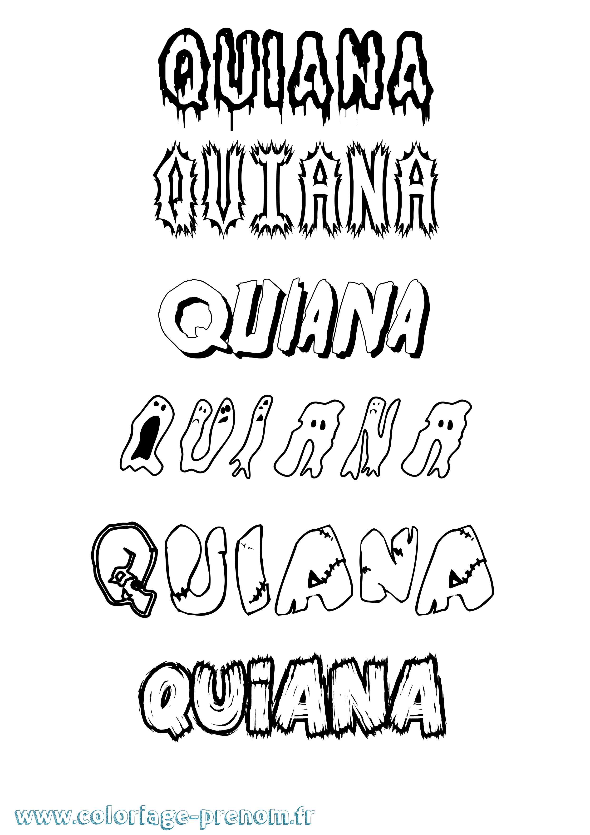Coloriage prénom Quiana Frisson