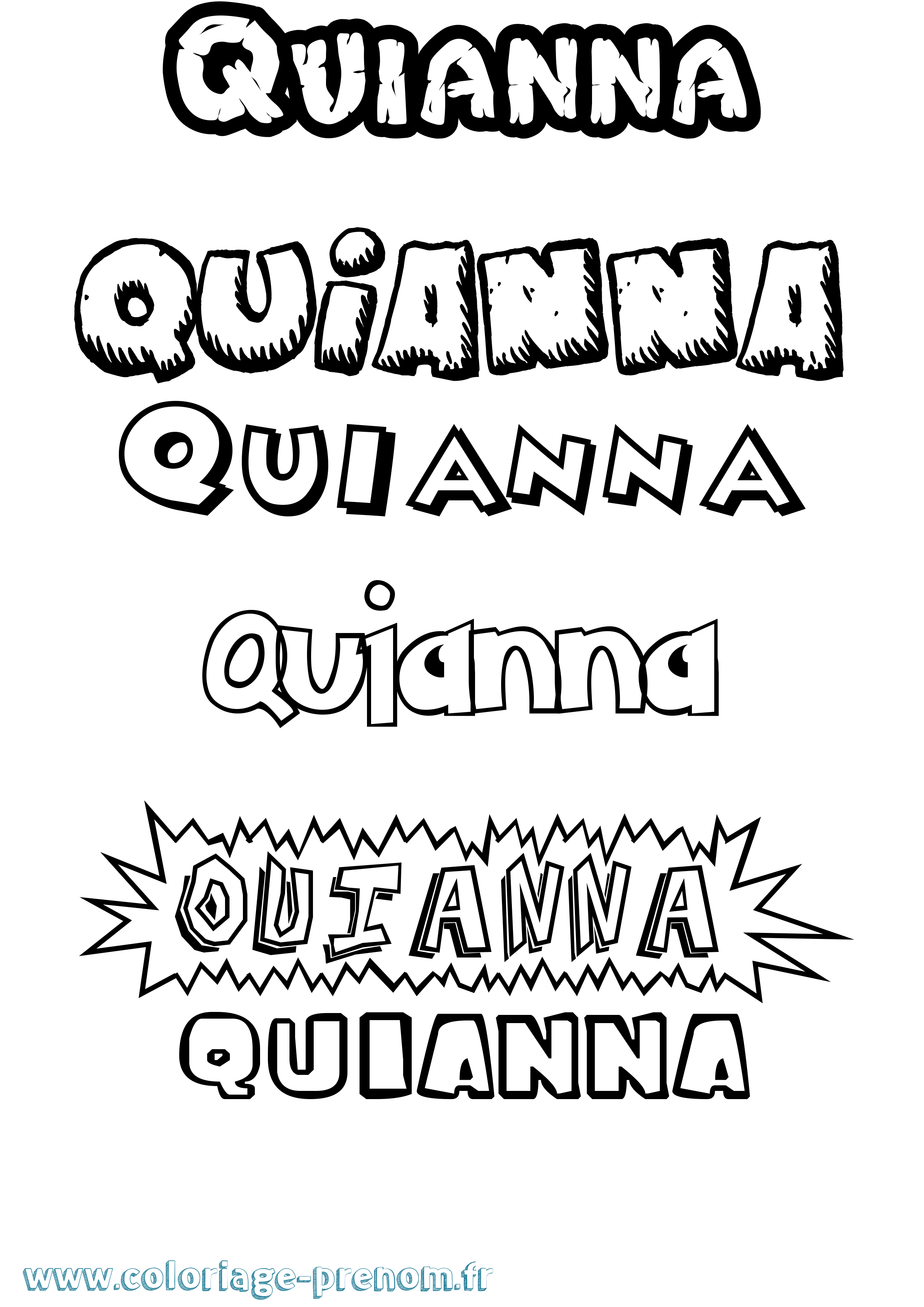 Coloriage prénom Quianna Dessin Animé