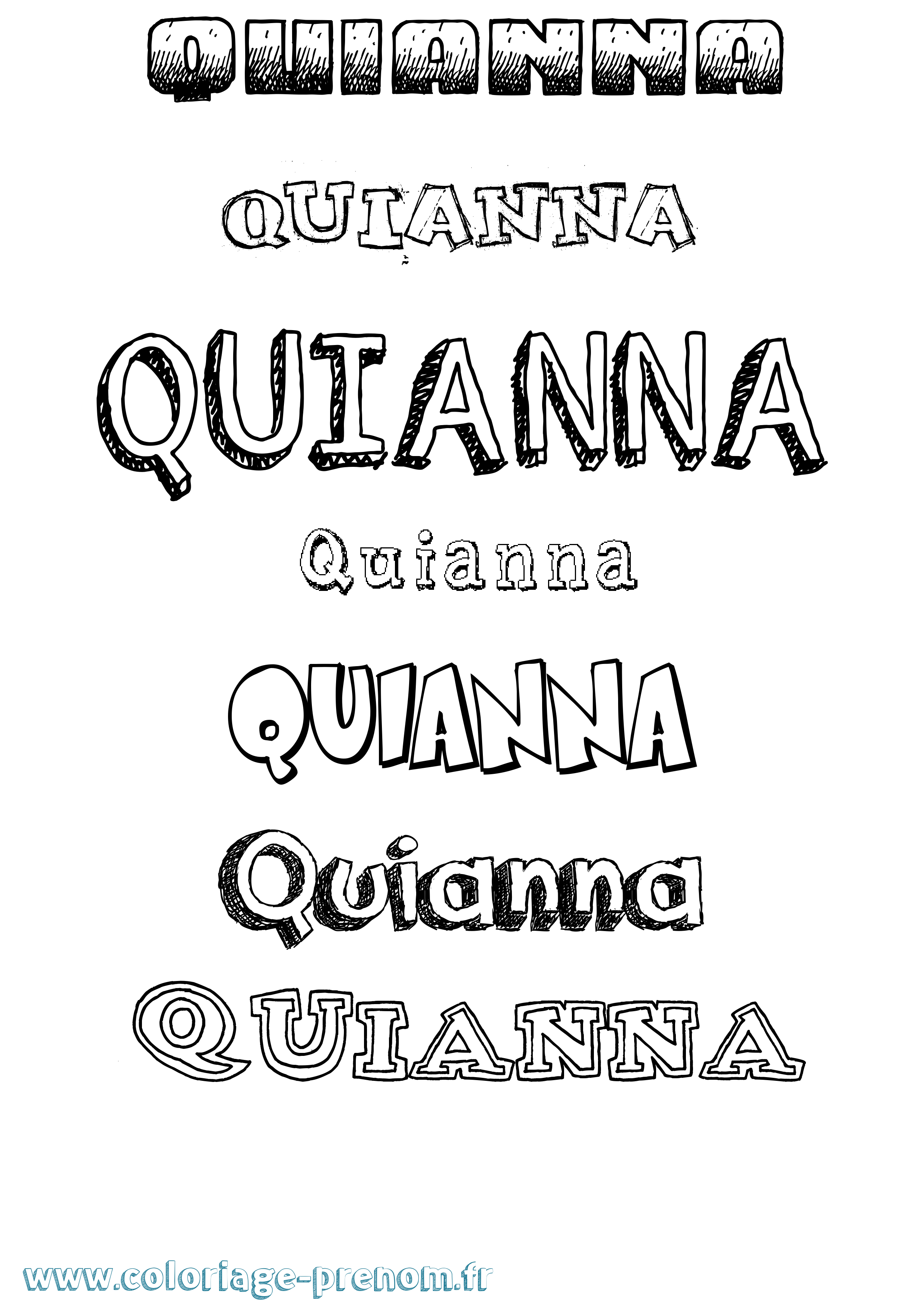 Coloriage prénom Quianna Dessiné