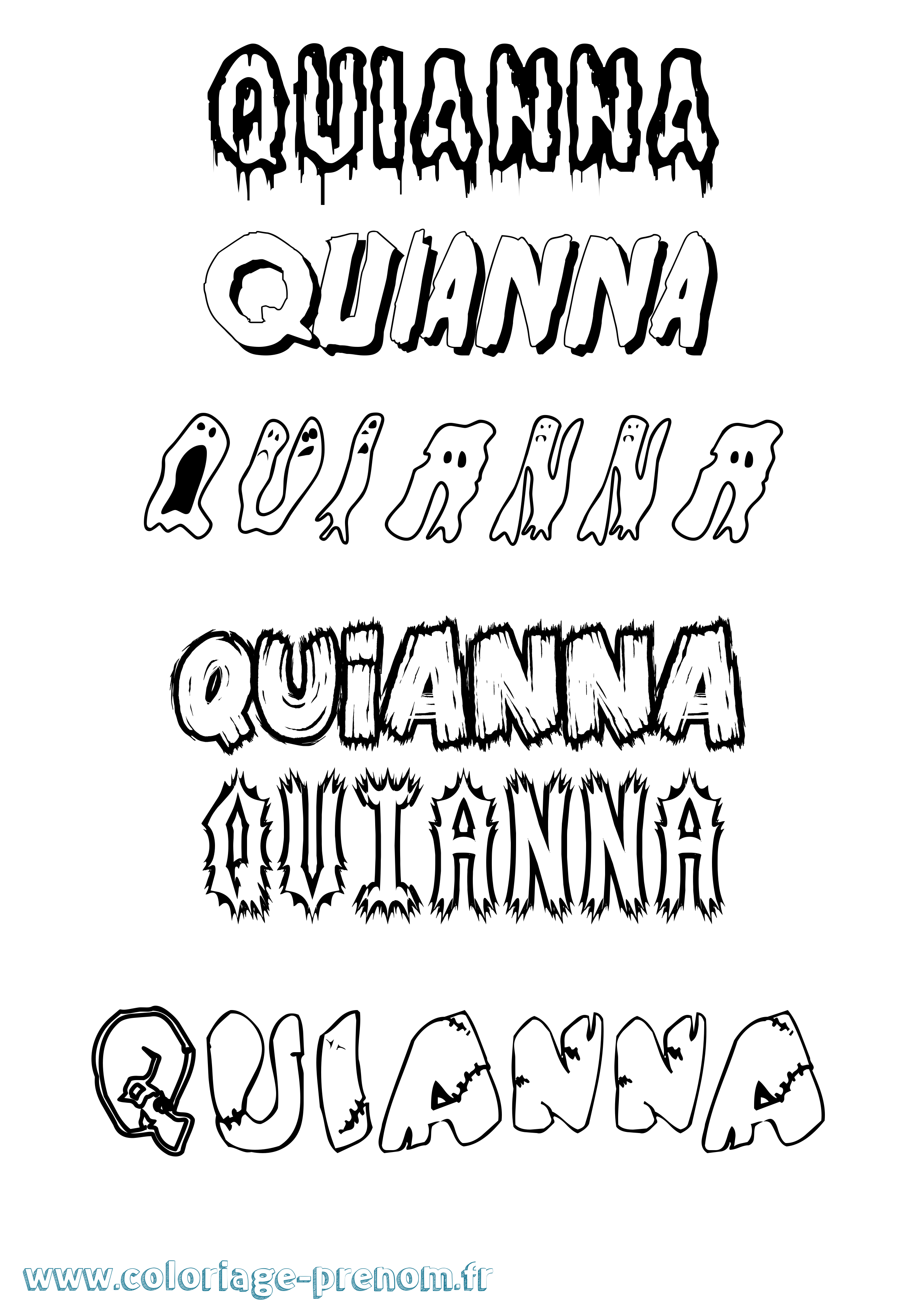 Coloriage prénom Quianna Frisson