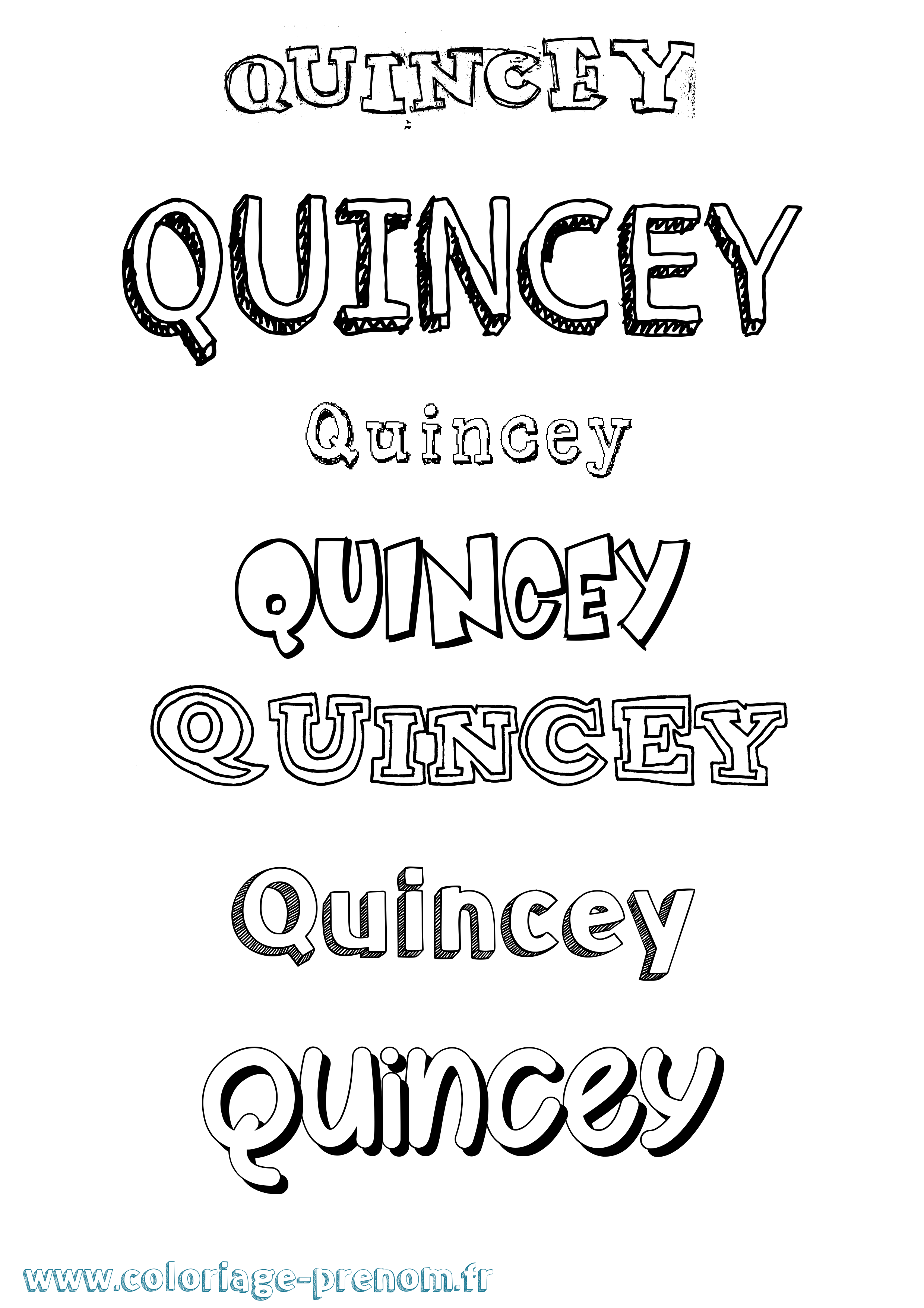 Coloriage Quincey Dessiné Coloriage prénom Quincey Dessiné