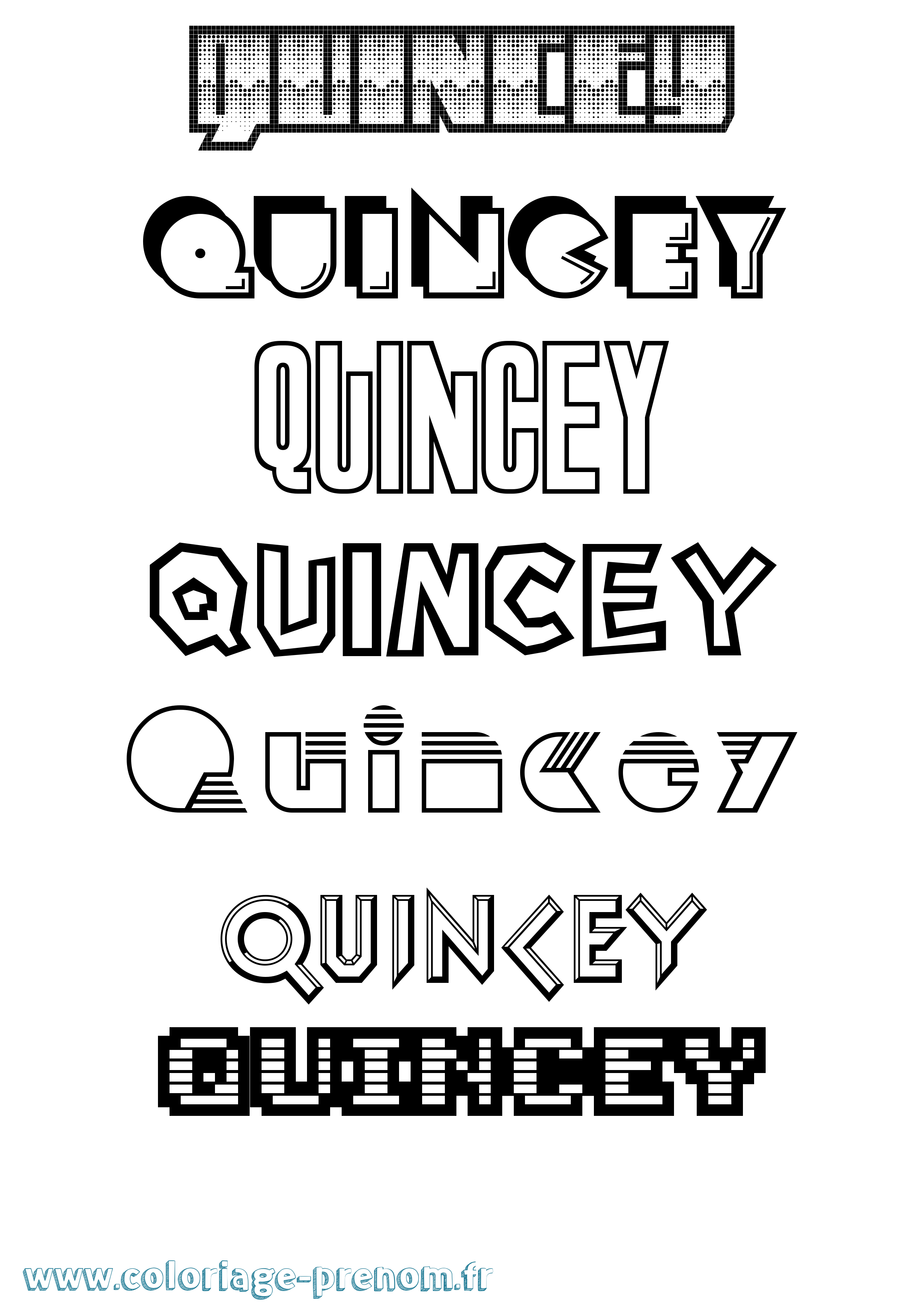Coloriage prénom Quincey Jeux Vidéos