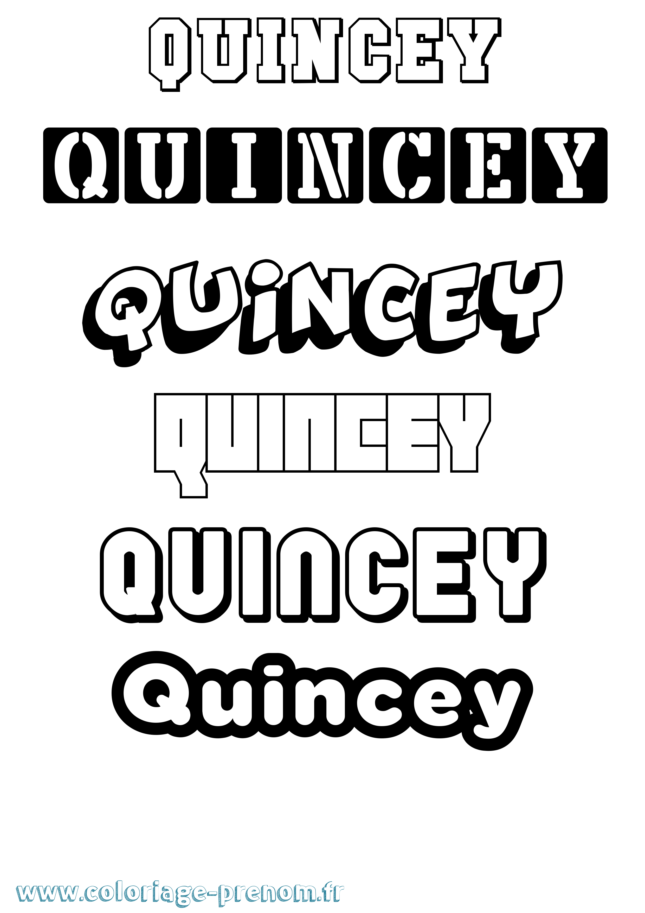 Coloriage Quincey Simple Coloriage prénom Quincey Simple