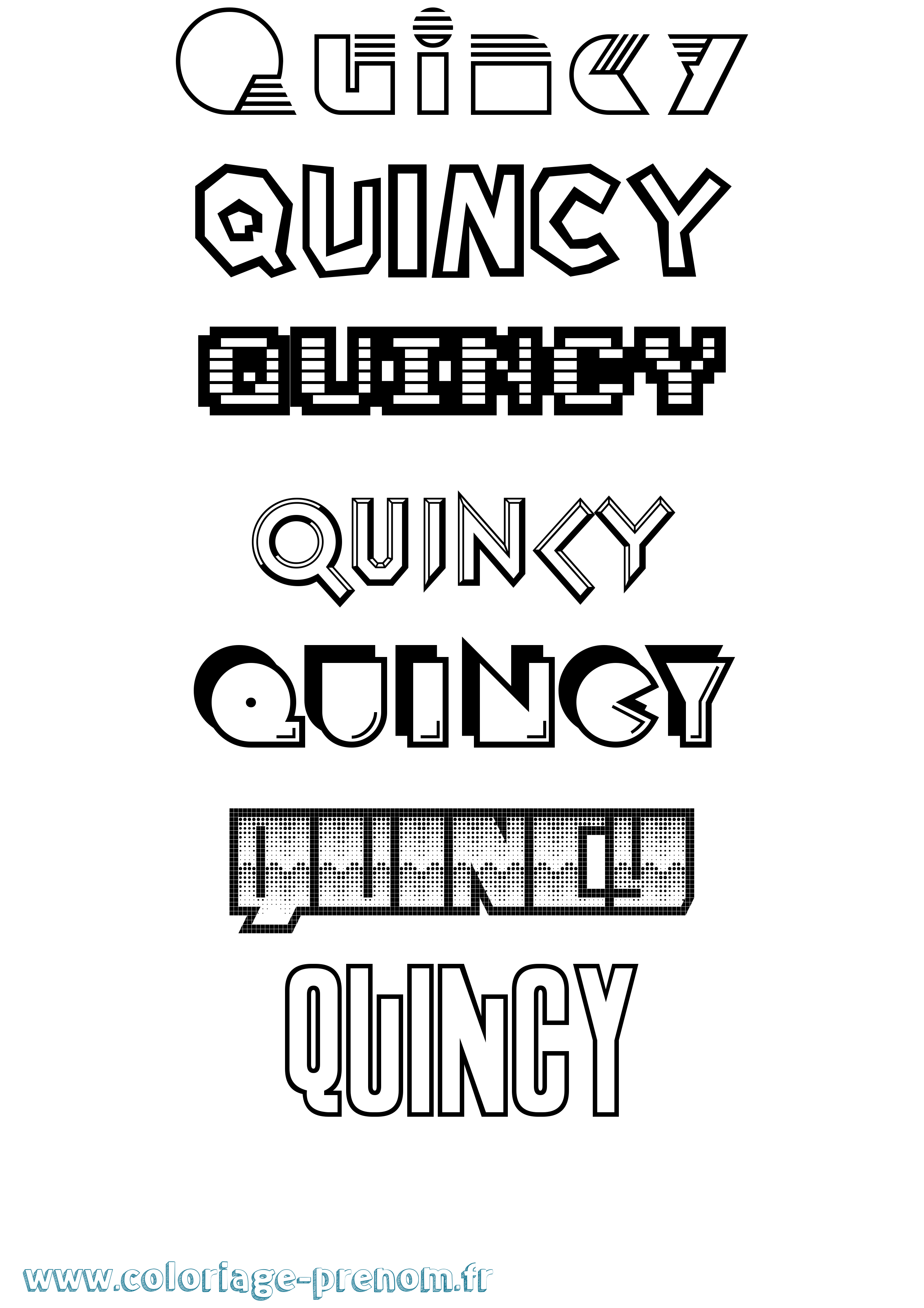 Coloriage prénom Quincy Jeux Vidéos