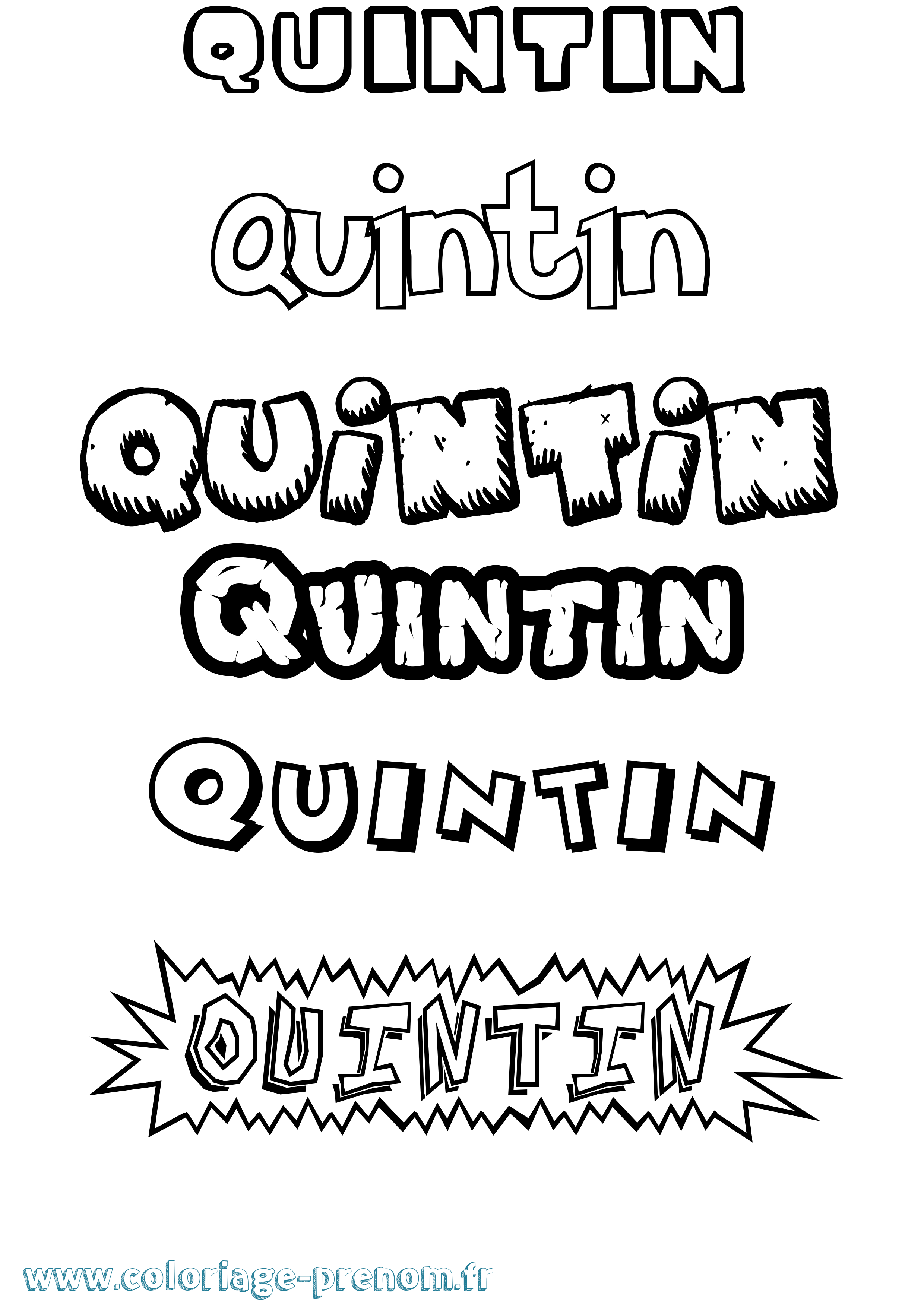 Coloriage Quintin Dessin Animé Coloriage prénom Quintin Dessin Animé