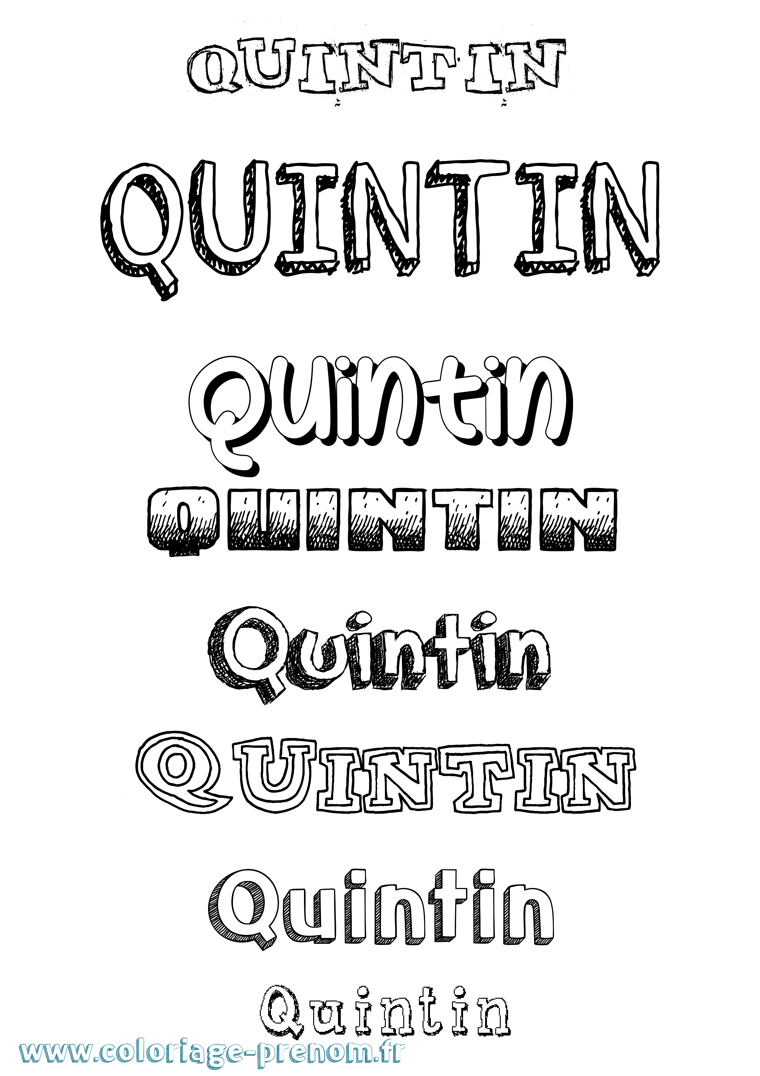 Coloriage Quintin Dessiné Coloriage prénom Quintin Dessiné