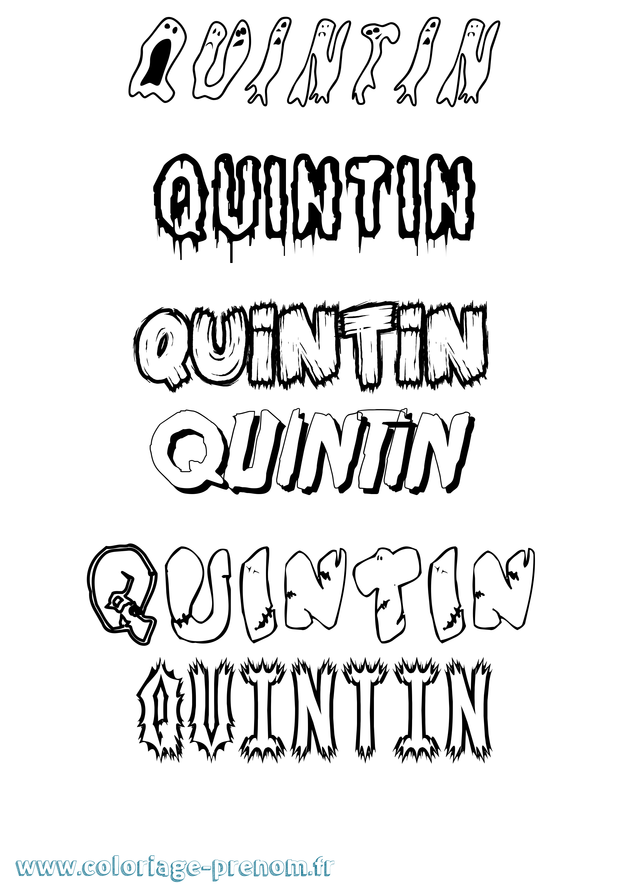 Coloriage prénom Quintin Frisson