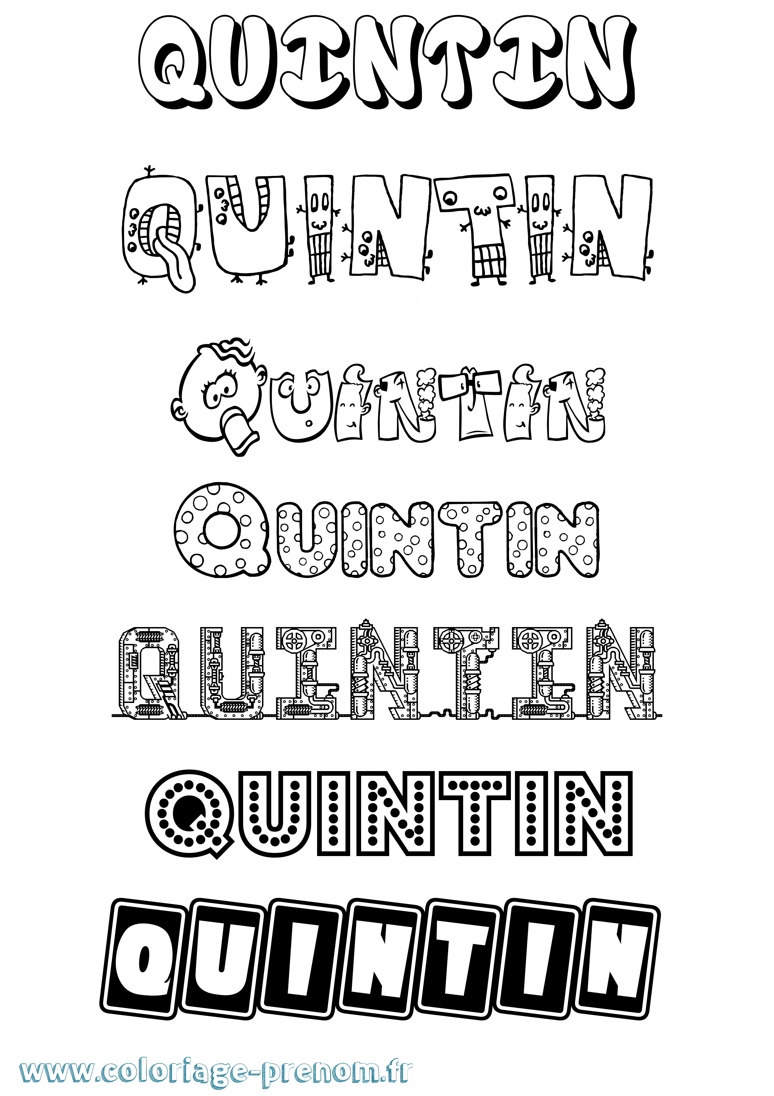 Coloriage Quintin Fun Coloriage prénom Quintin Fun