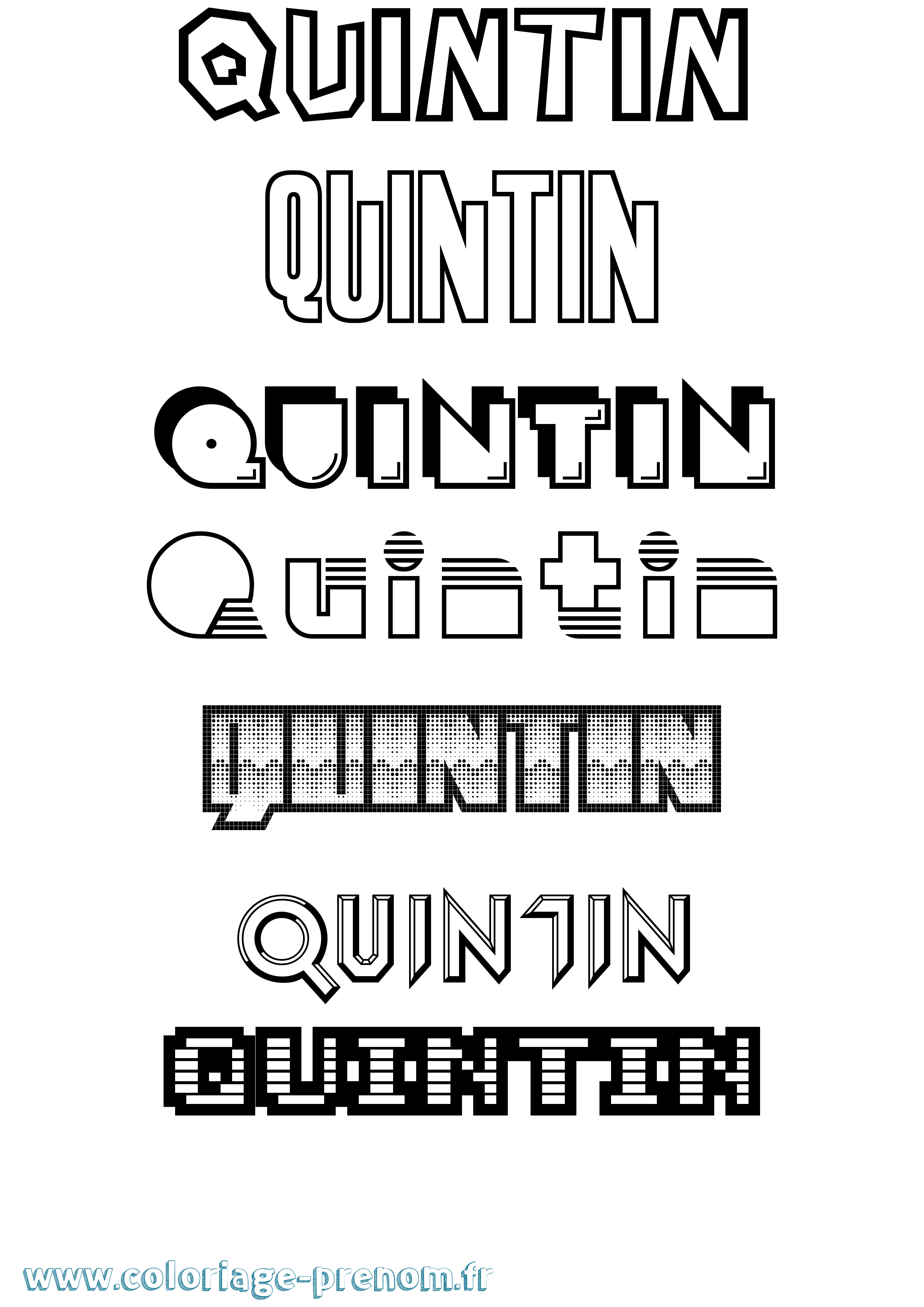 Coloriage Quintin Jeux Vidéos Coloriage prénom Quintin Jeux Vidéos