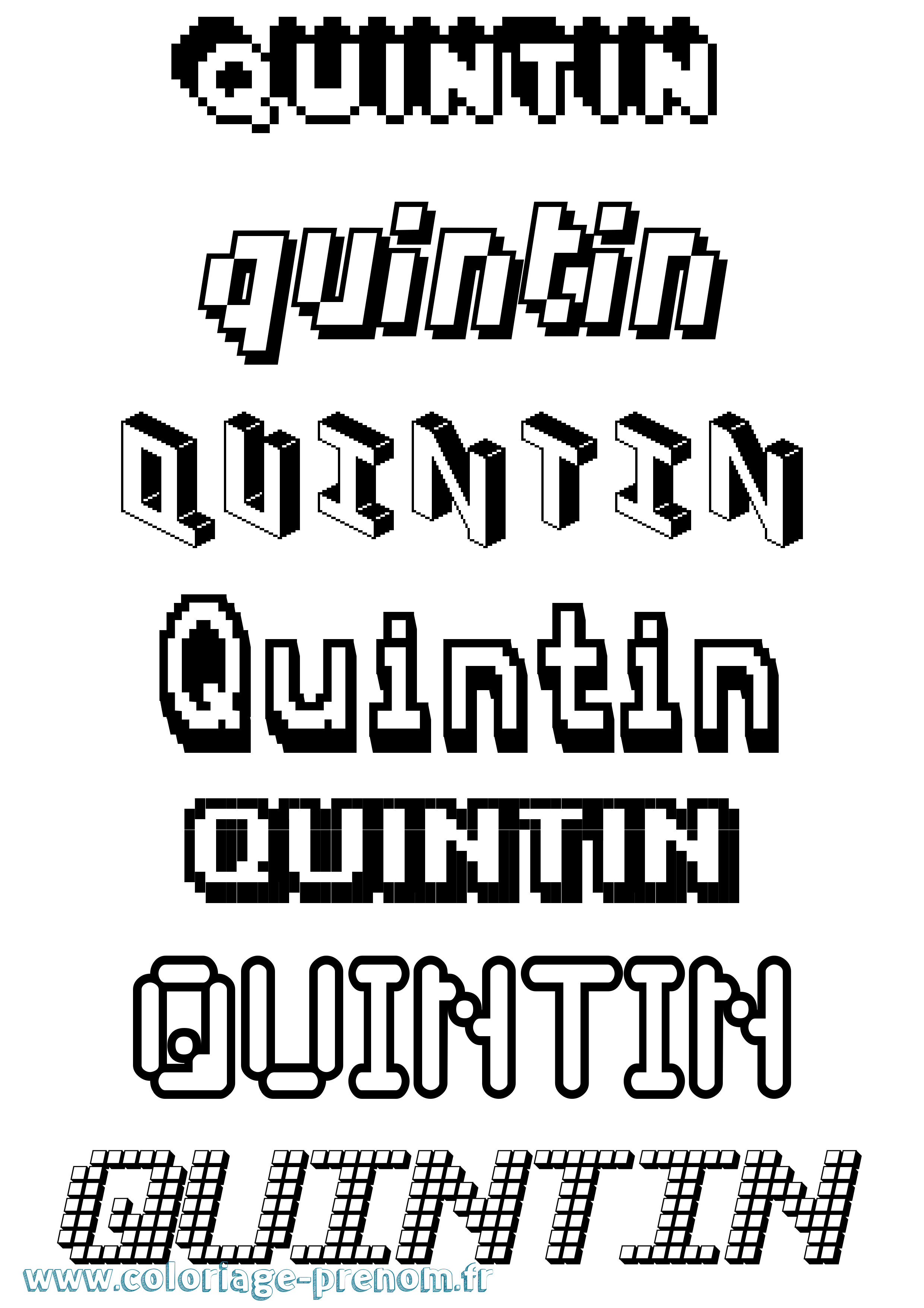 Coloriage Quintin Pixel Coloriage prénom Quintin Pixel