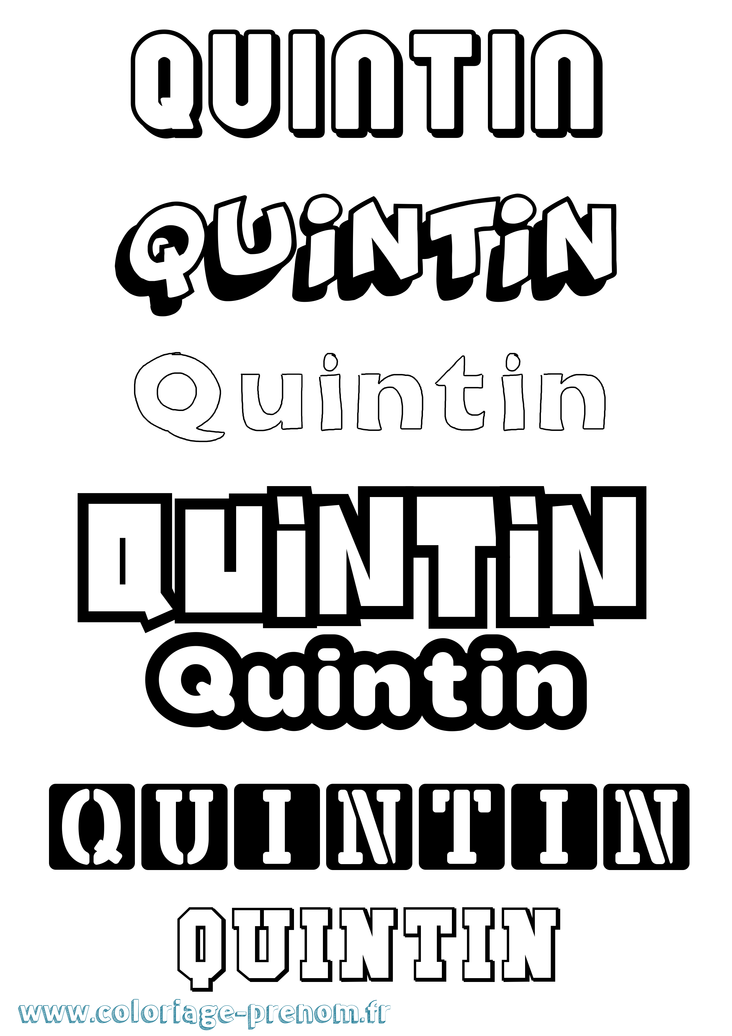 Coloriage prénom Quintin Simple